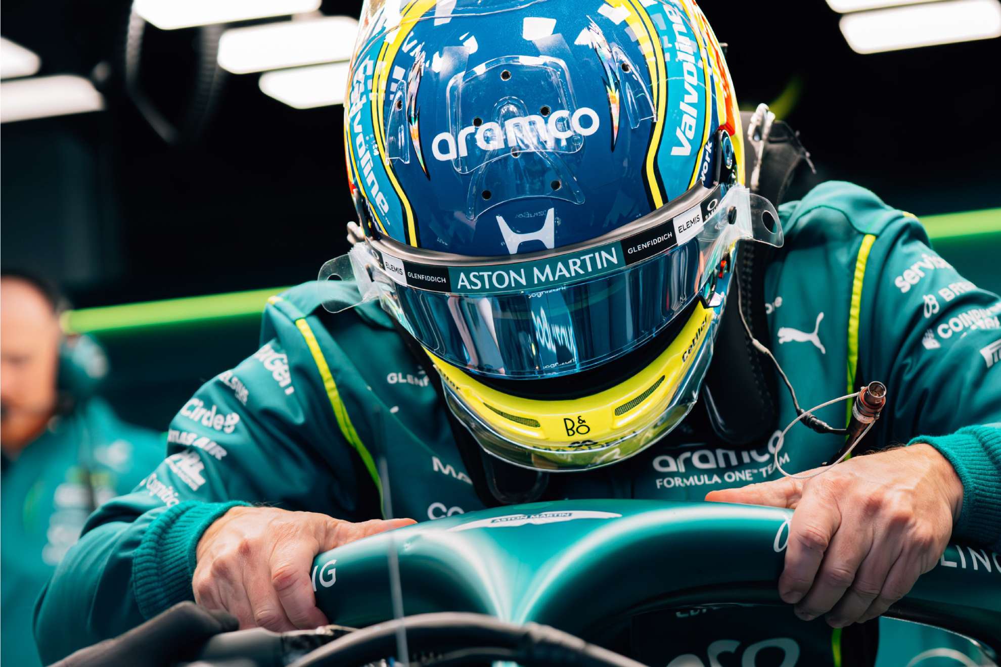 Alonso, en el ultimo GP con Aston Martin.