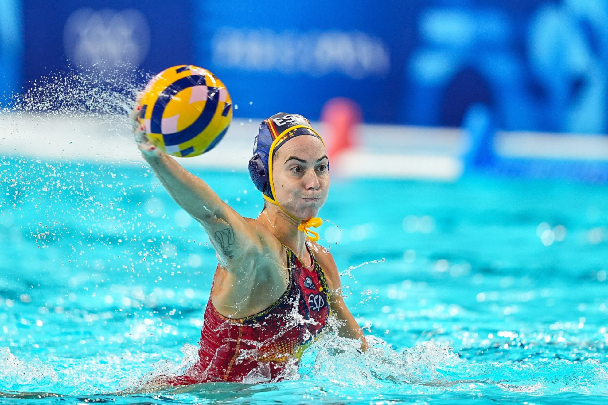 Bea Ortiz, en el Europeo de waterpolo disputado en Funchal este año.
