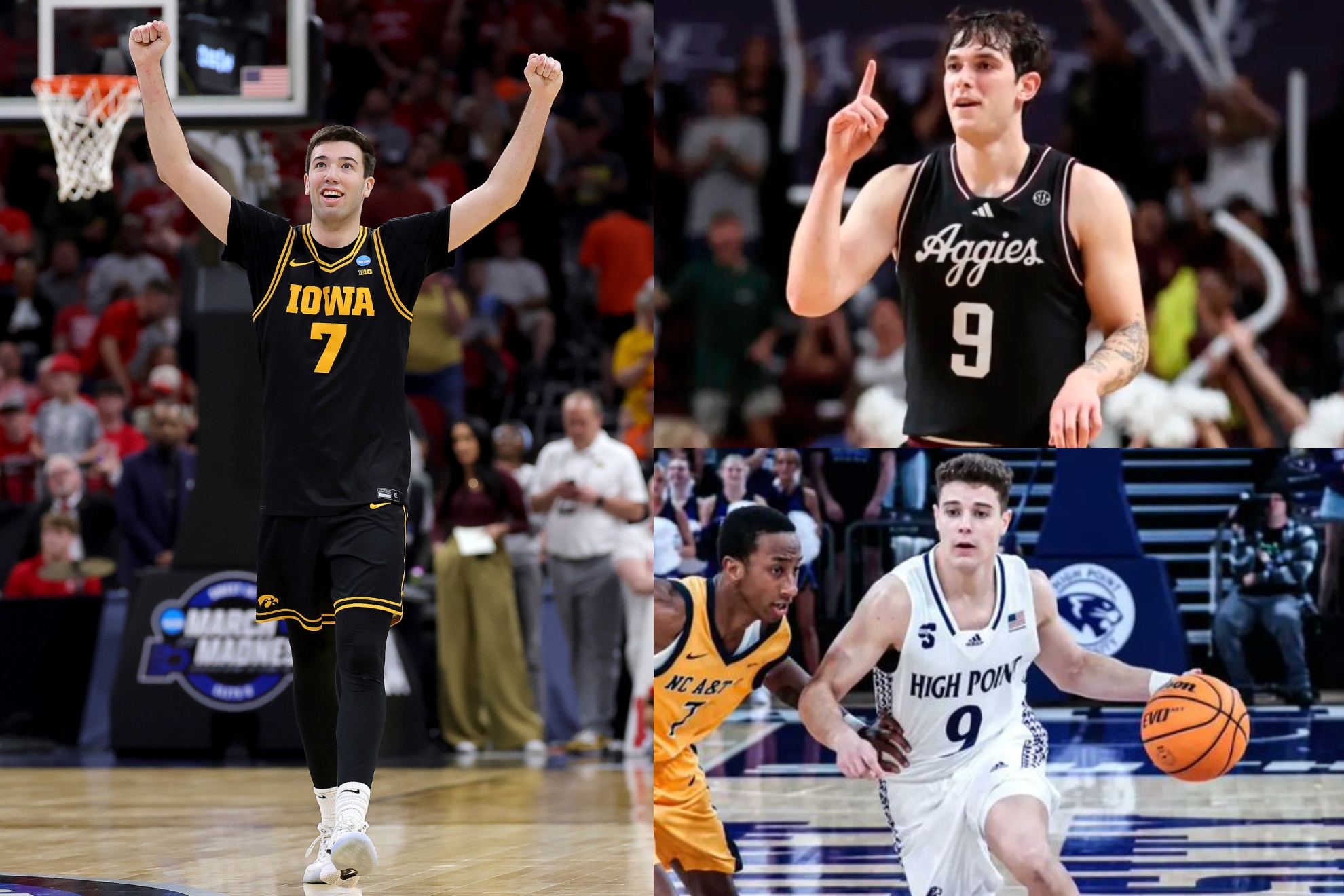 Folgueiras, Dómínguez y Martínez, en esta temporada con sus equipos en EE UU.