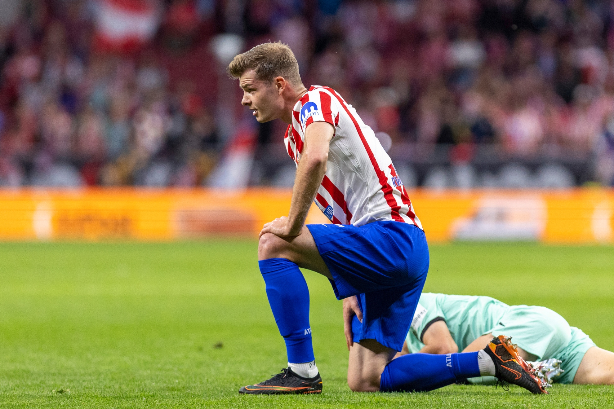 Sorloth, durante el partido ante el Athletic.