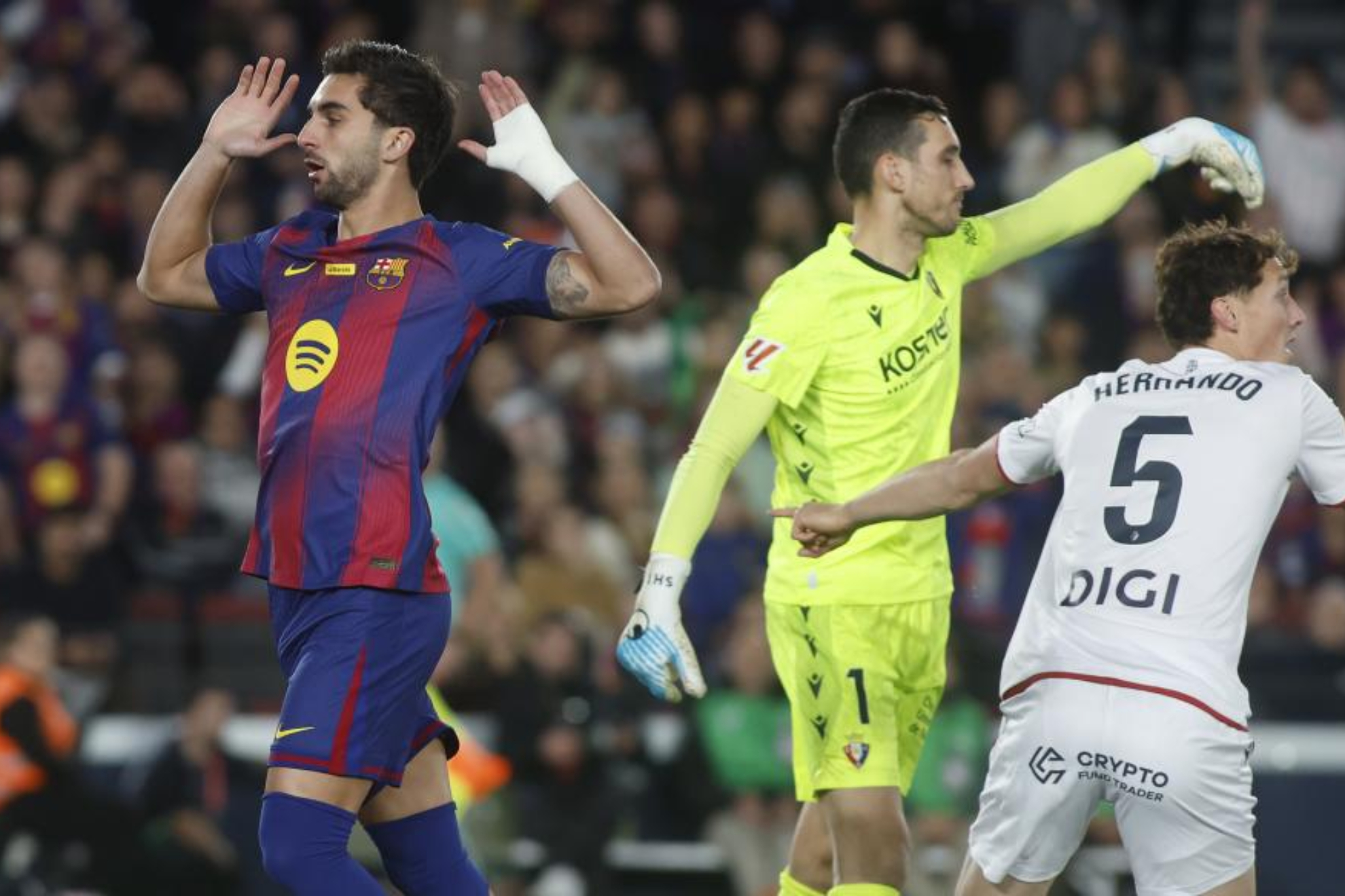 Ferran Torres, en el partido de la primera vuelta contra Osasuna.