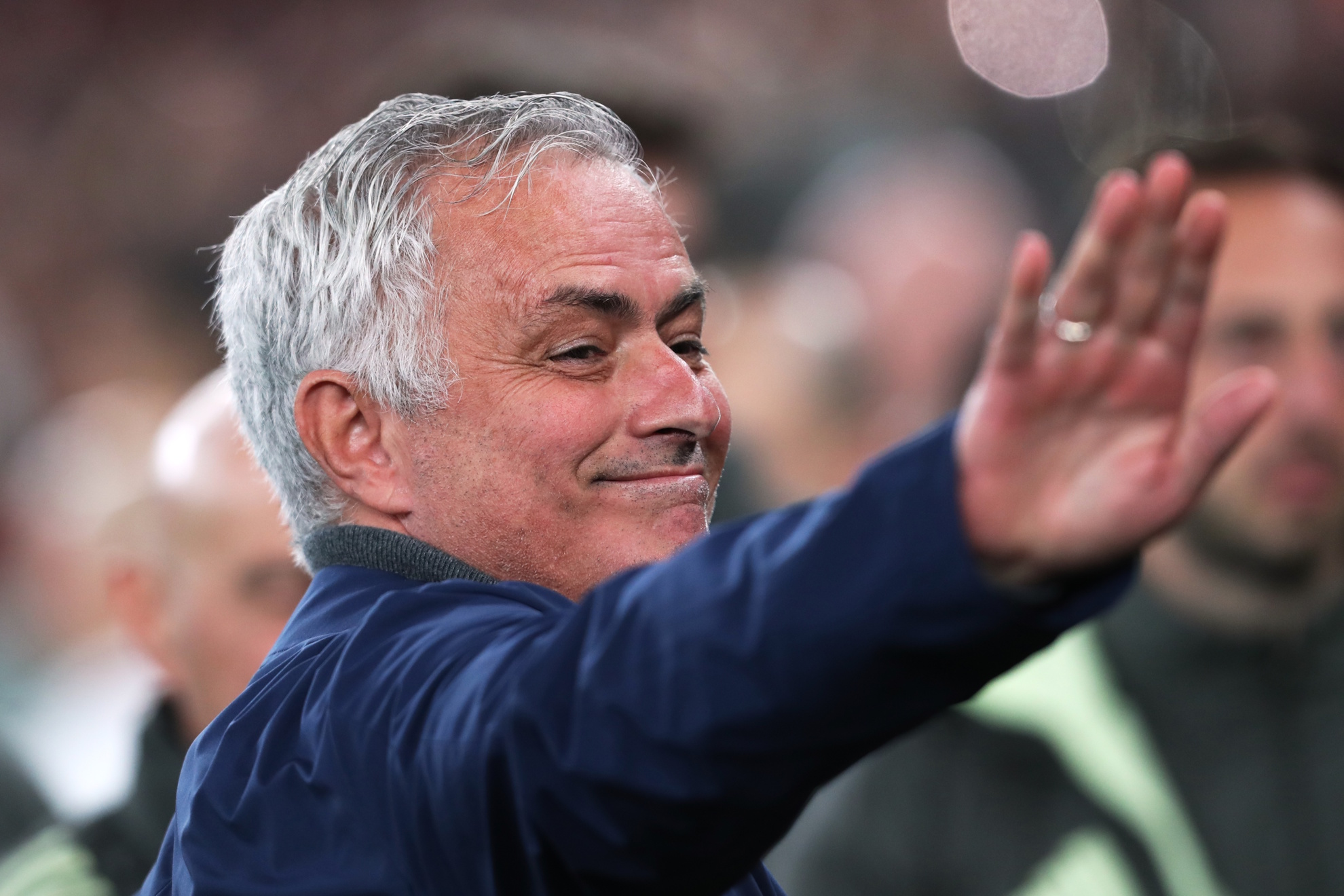 Benfica's head coach José Mourinho arrives for a Champions League opening phase soccer match between SL Benfica and Real Madrid in Lisbon, Portugal, Tuesday, Feb. 17, 2026. (AP Photo/Pedro Rocha)
