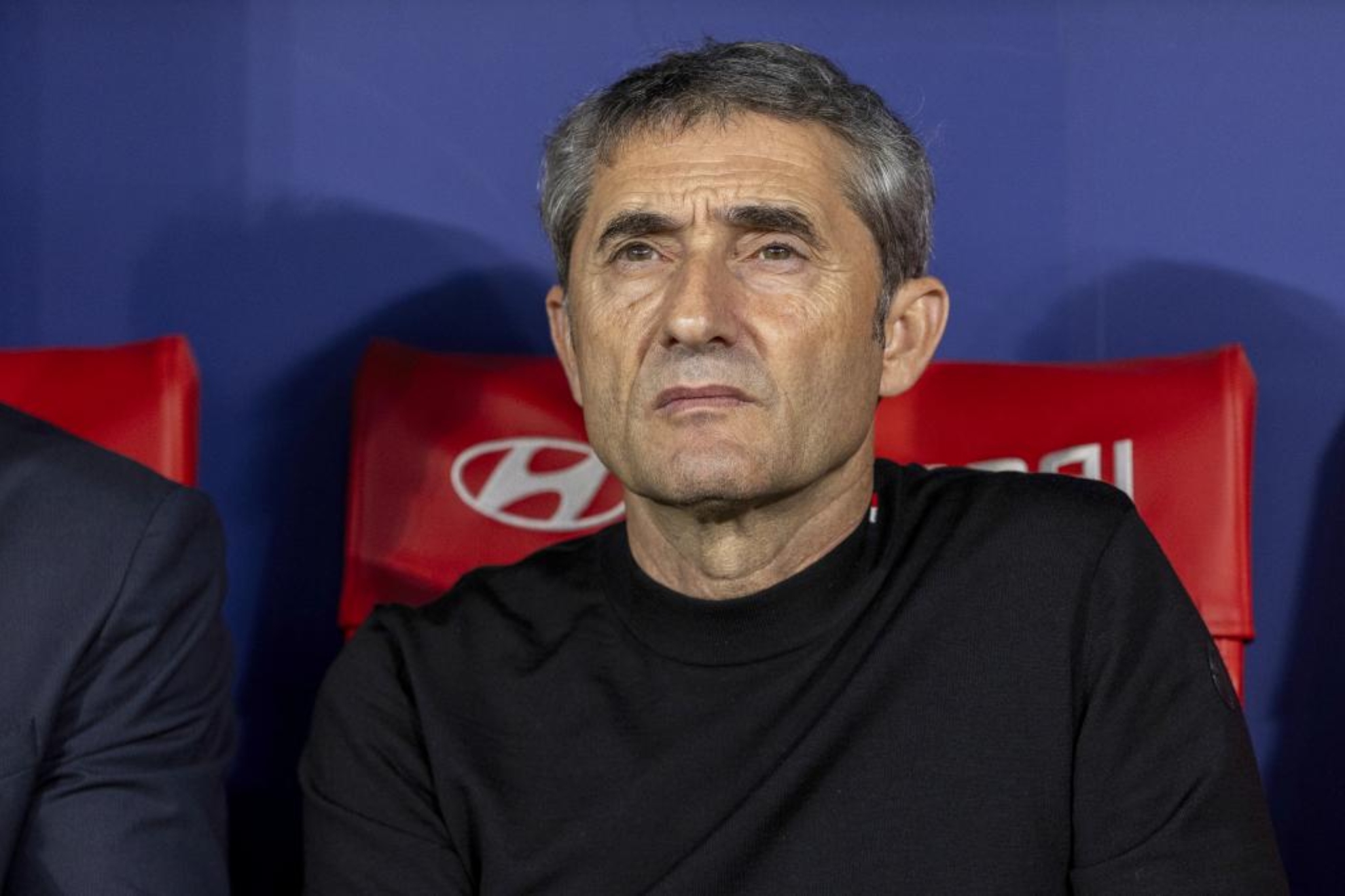 Valverde, en el banquillo en un partido del Athletic.
