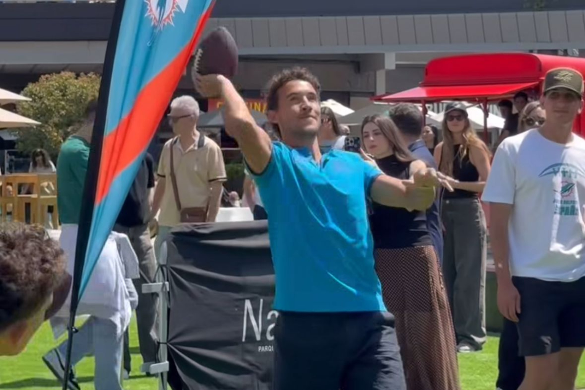 Milla, durante un evento de NFL en Getafe