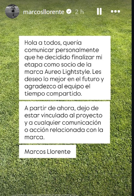 Llorente's statement with his decision.