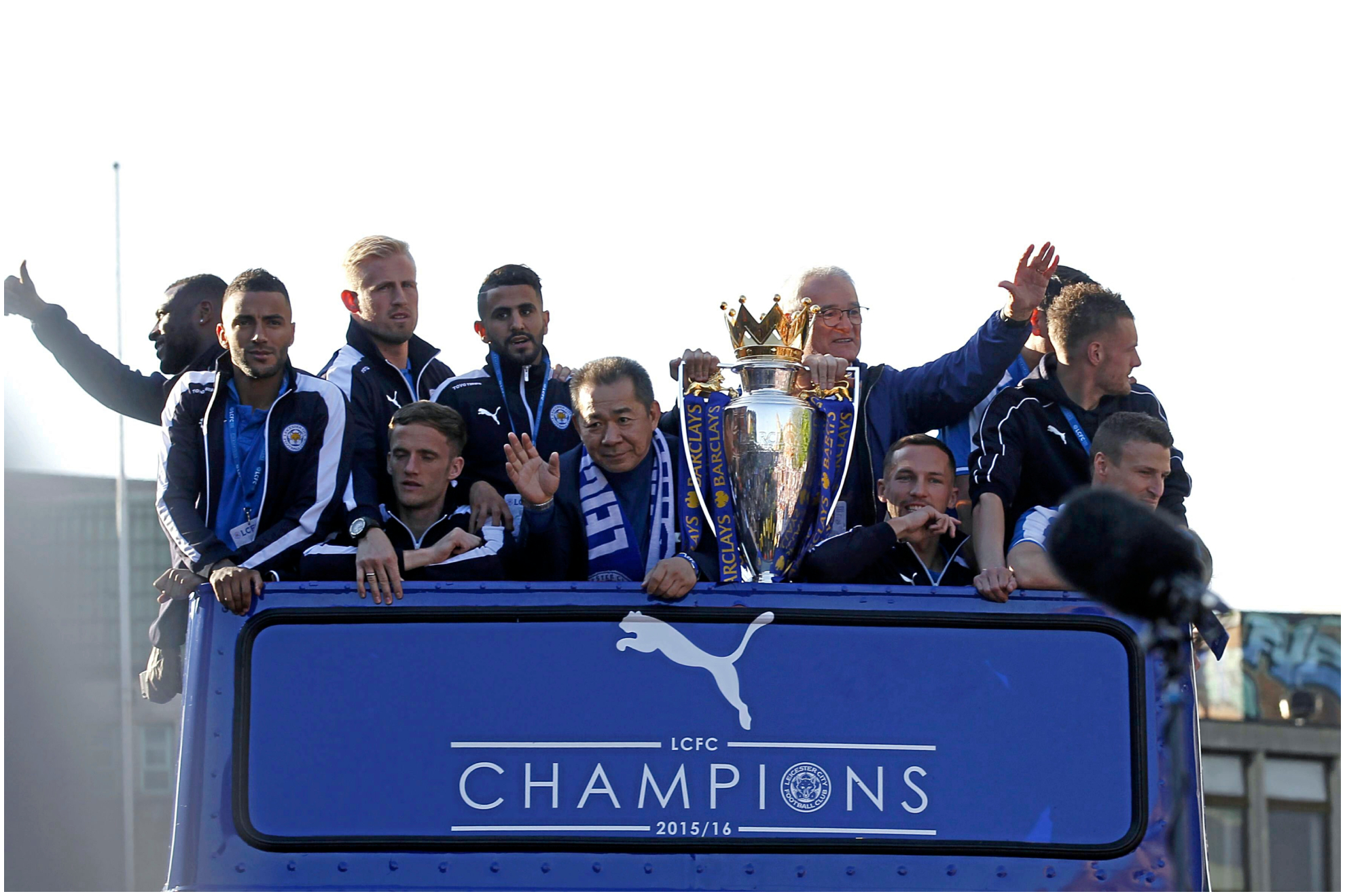 Ranieri encabezó la celebración en 2016 por las calles de Leicester.
