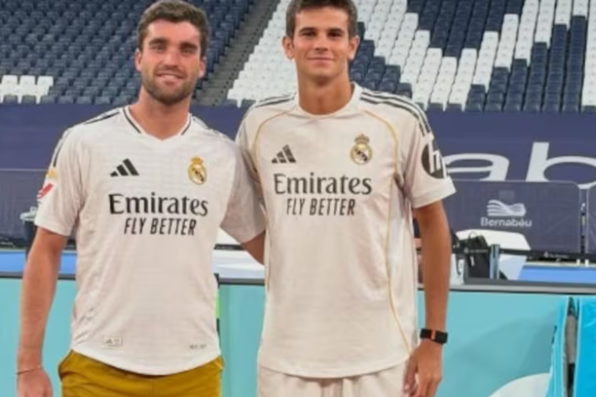 Jódar entrenó el viernes en el Santiago Bernabéu.