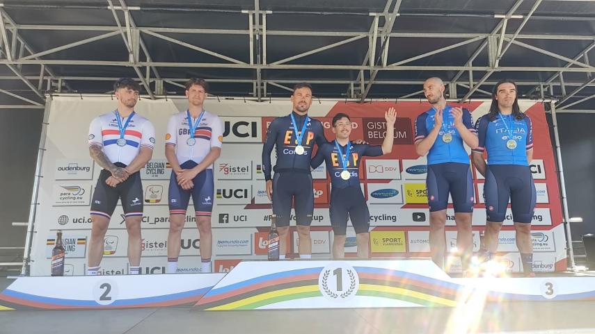 Joan Sansó y Eloy Teruel, oro en tándem en la prueba de ruta de la Copa del Mundo de GisteL.