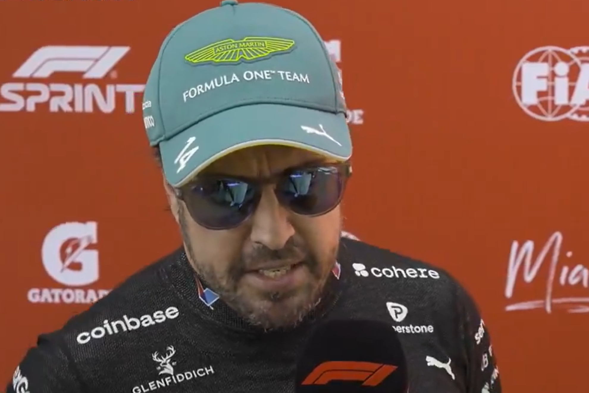 Alonso, al finalizar la qualy sprint.