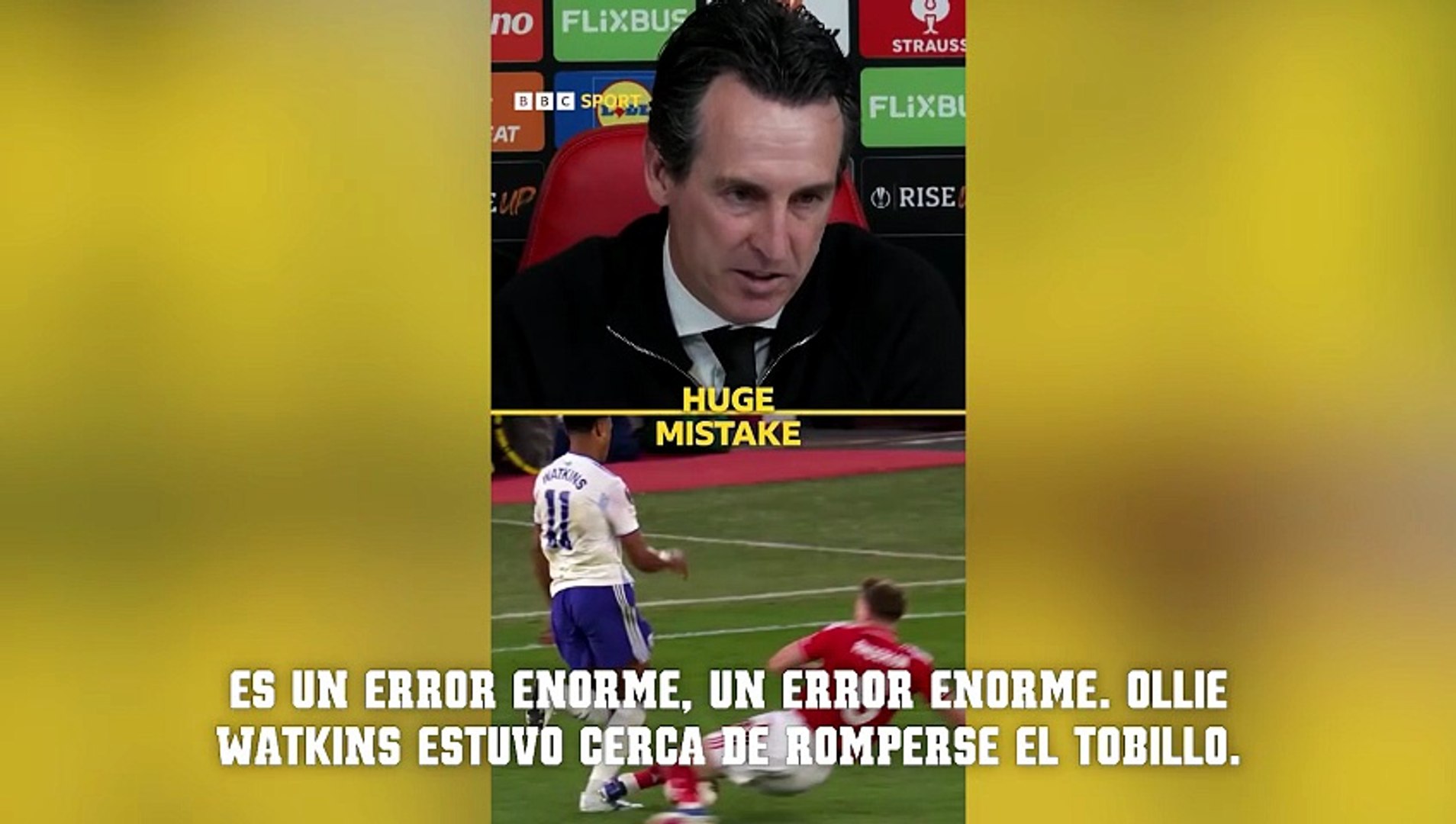 A la izquierda, la entrada de Anderson a Watkins. A la derecha, Unai Emery.