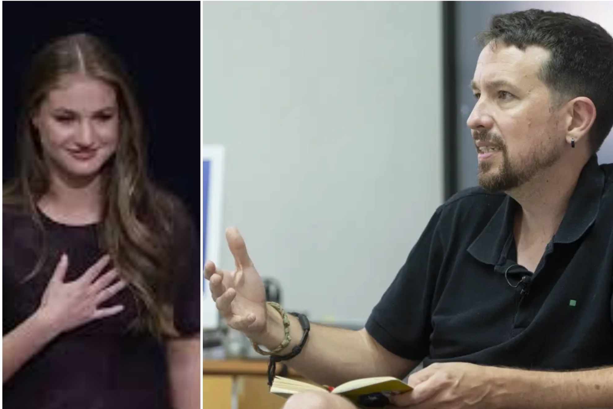 Doña Leonor de Borbón y Pablo Iglesias.