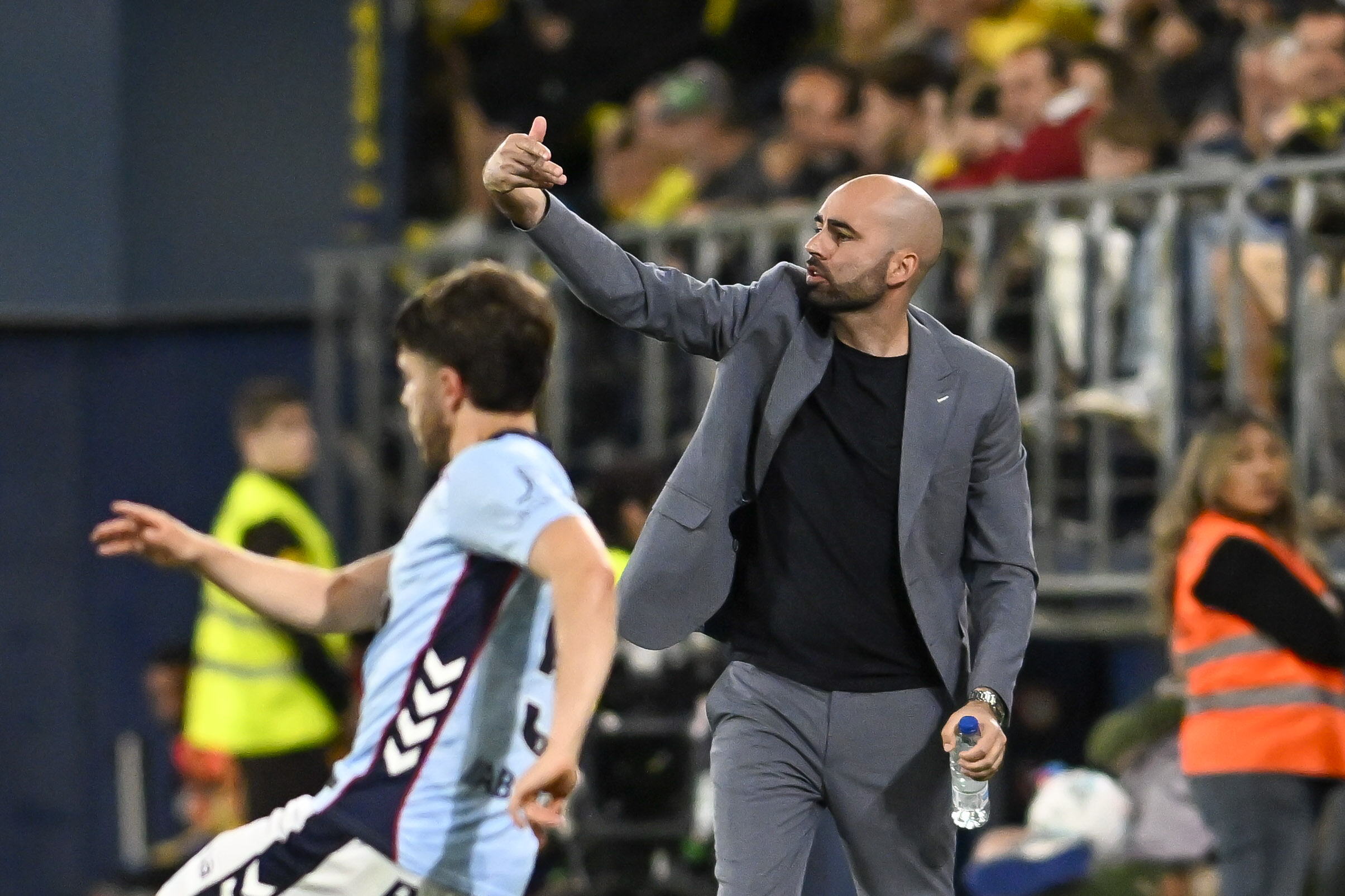 Claudio Giráldez, durante el encuentro ante el Villarreal CF.
