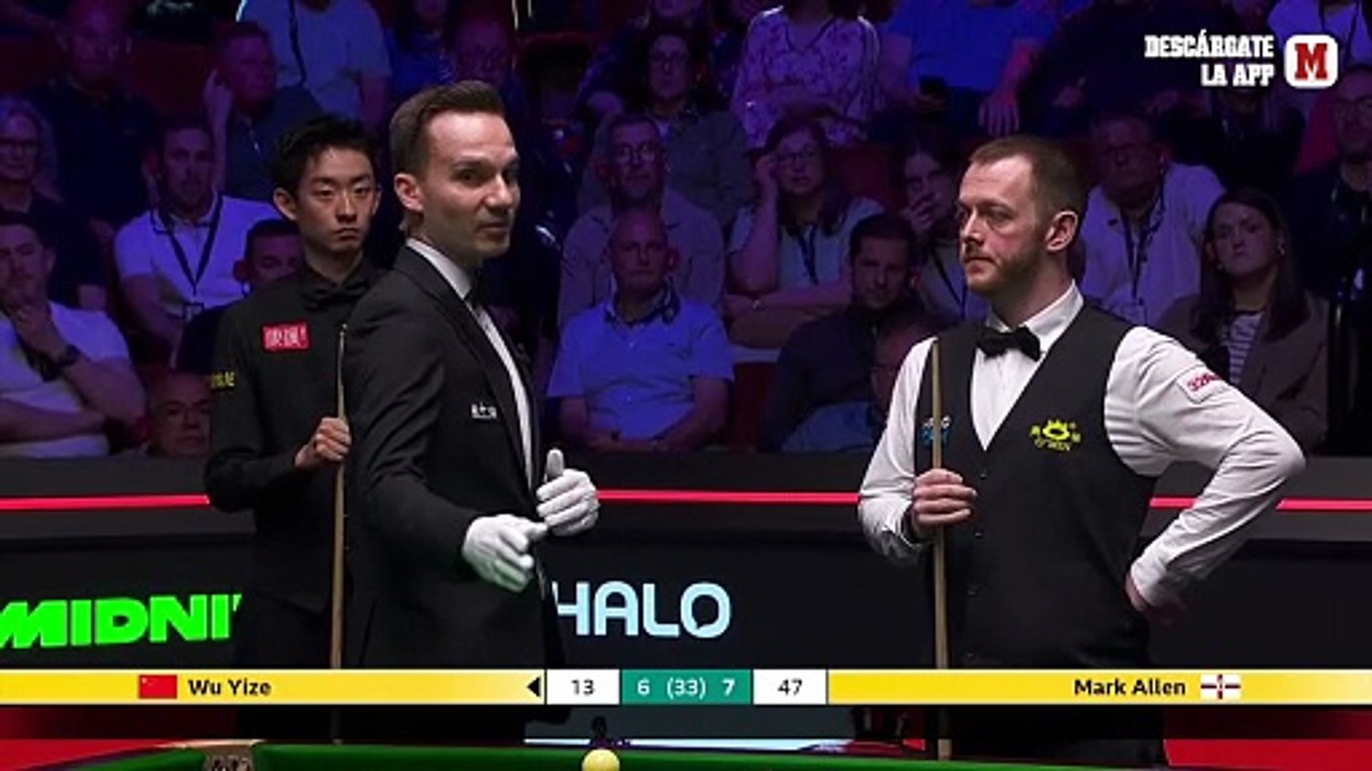Wu Yize y Mark Allen protagonizaron un surrealista decimocuarto 'frame' en las semifinales del Campeonato Mundial de Snooker.