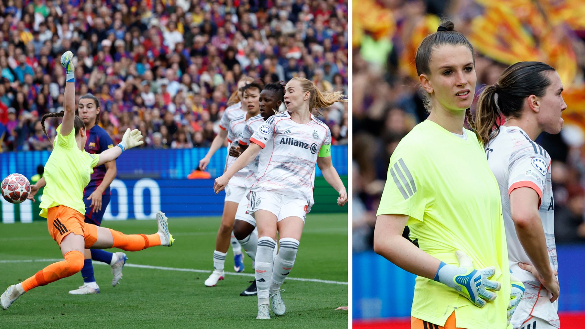 Ena Mahmutovic lució en el Camp Nou una insólita camiseta de color amarillo fosforito con el número y el nombre serigrafiados por el Barça. Un error de comunicación entre el Bayern y la UEFA provocó que la portera no pudiera competir con su equipación naranja habitual al para evitar posibles confusiones con el equipo arbitral.