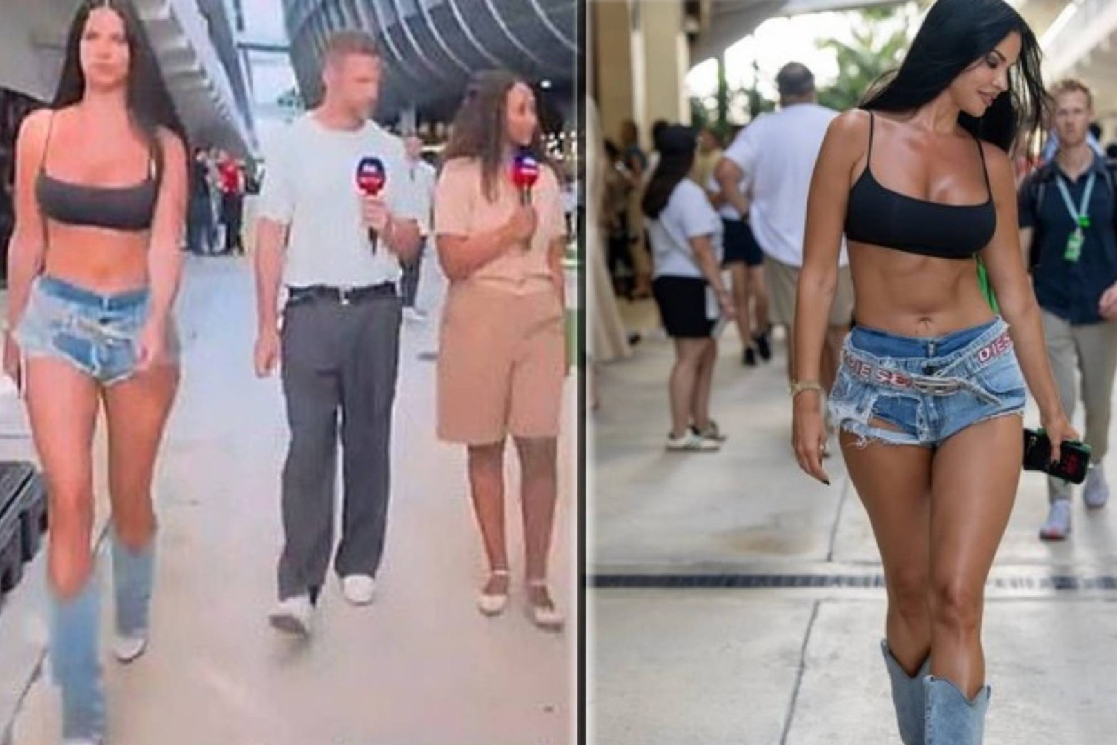 La retransmisión de Sky del Gran Premio de Miami de Fórmula 1 se volvió viral por el momento en el que un cámara captó a una mujer morena paseando por el paddock. La misteriosa mujer era la modelo y DJ Ivana Knoll.