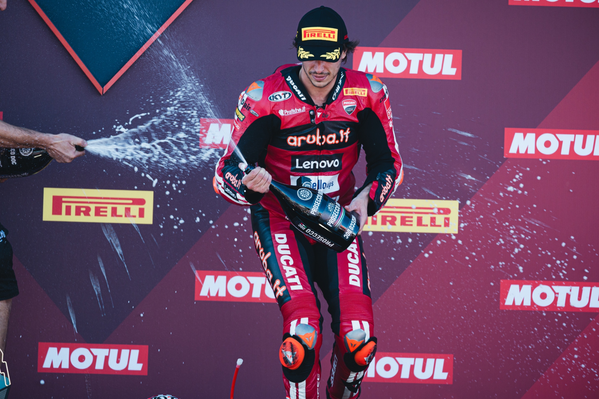 Bulega, en el podio del domingo en Balaton Park.