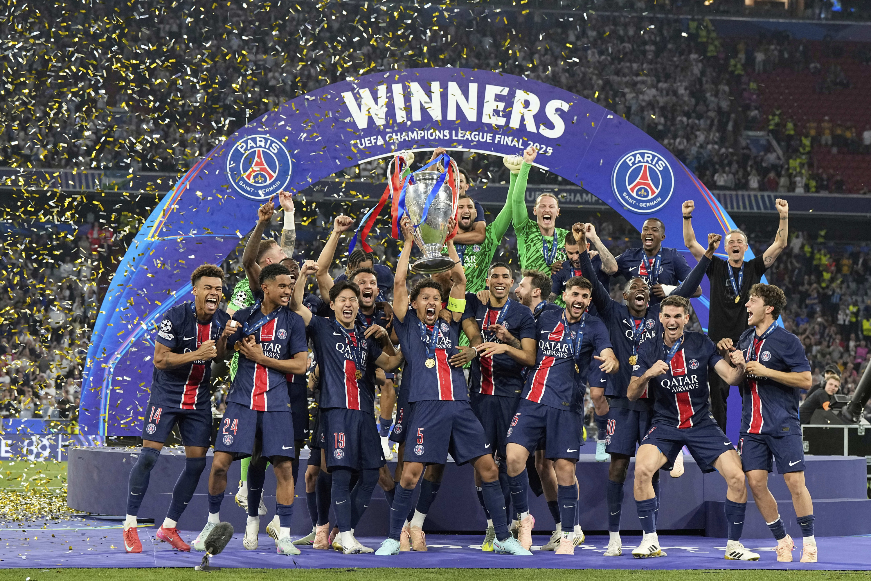 PSG celebrates its first Champions League.