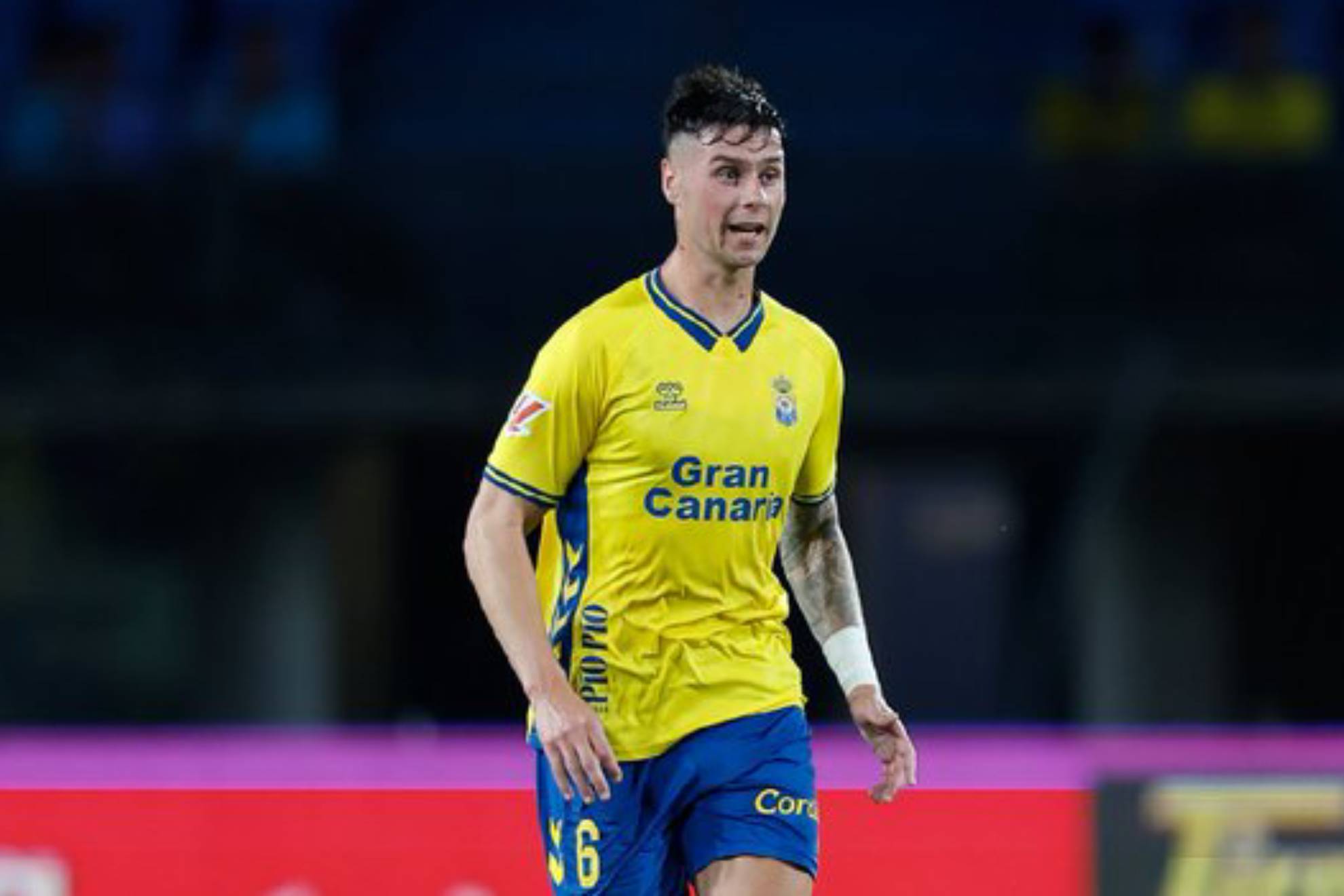 Sergio Barcia, en un partido de Las Palmas.