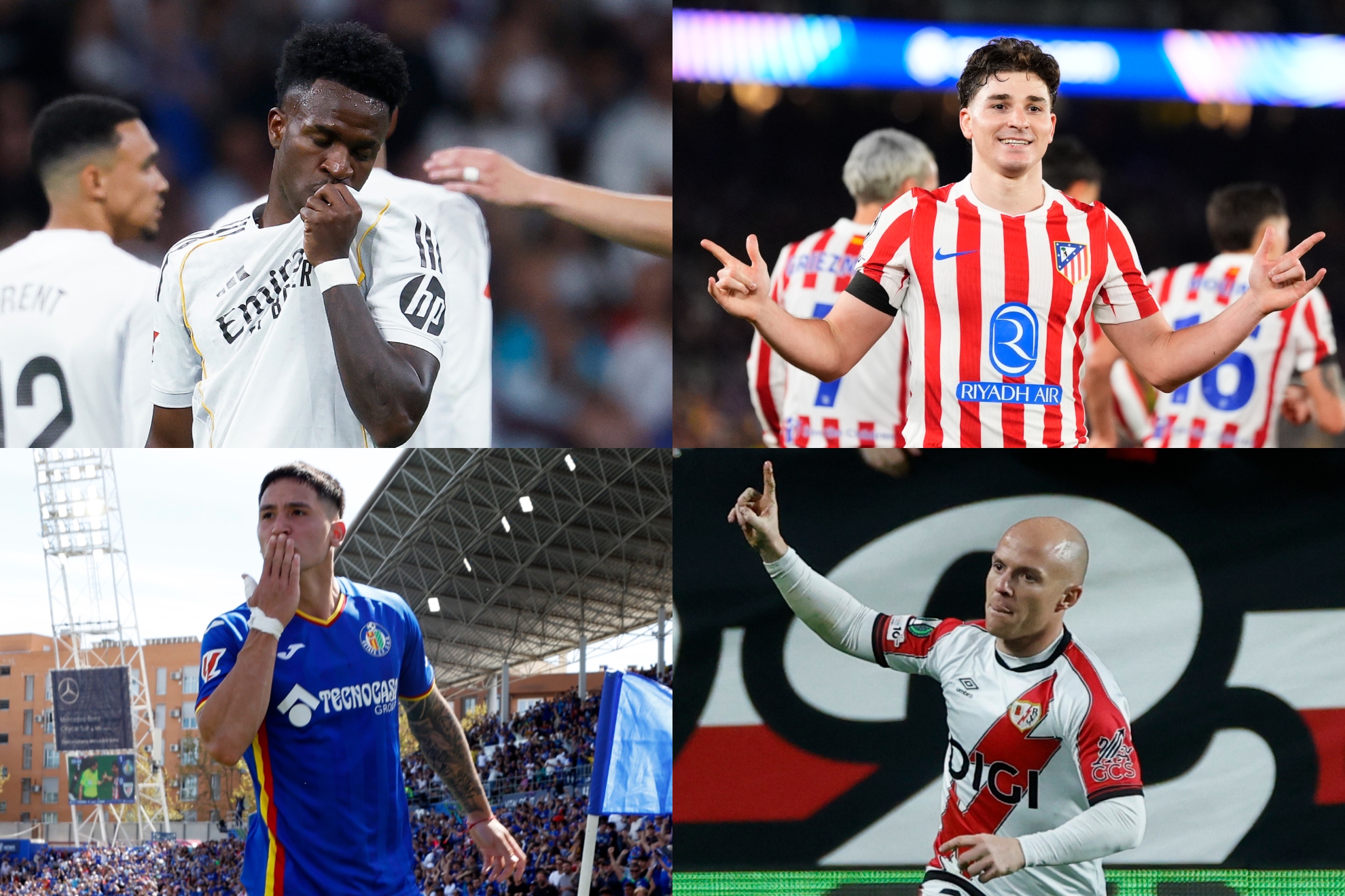 Vinicius, Julián Alvarez, Martín Satriano e Isi
