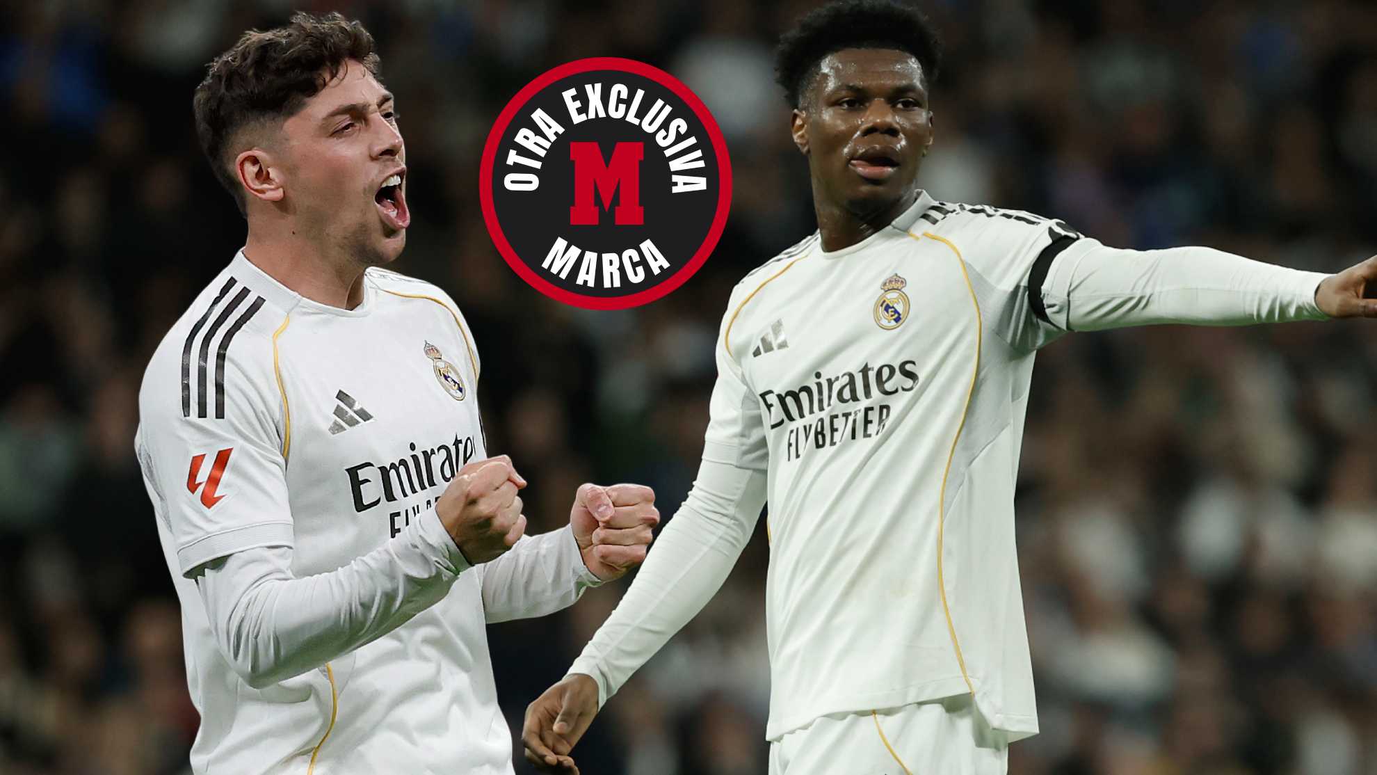 Valverde y Tchouaméni, durante un partido con el Real Madrid.