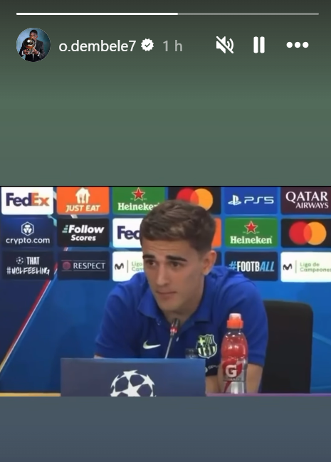 Dembélé's Instagram story