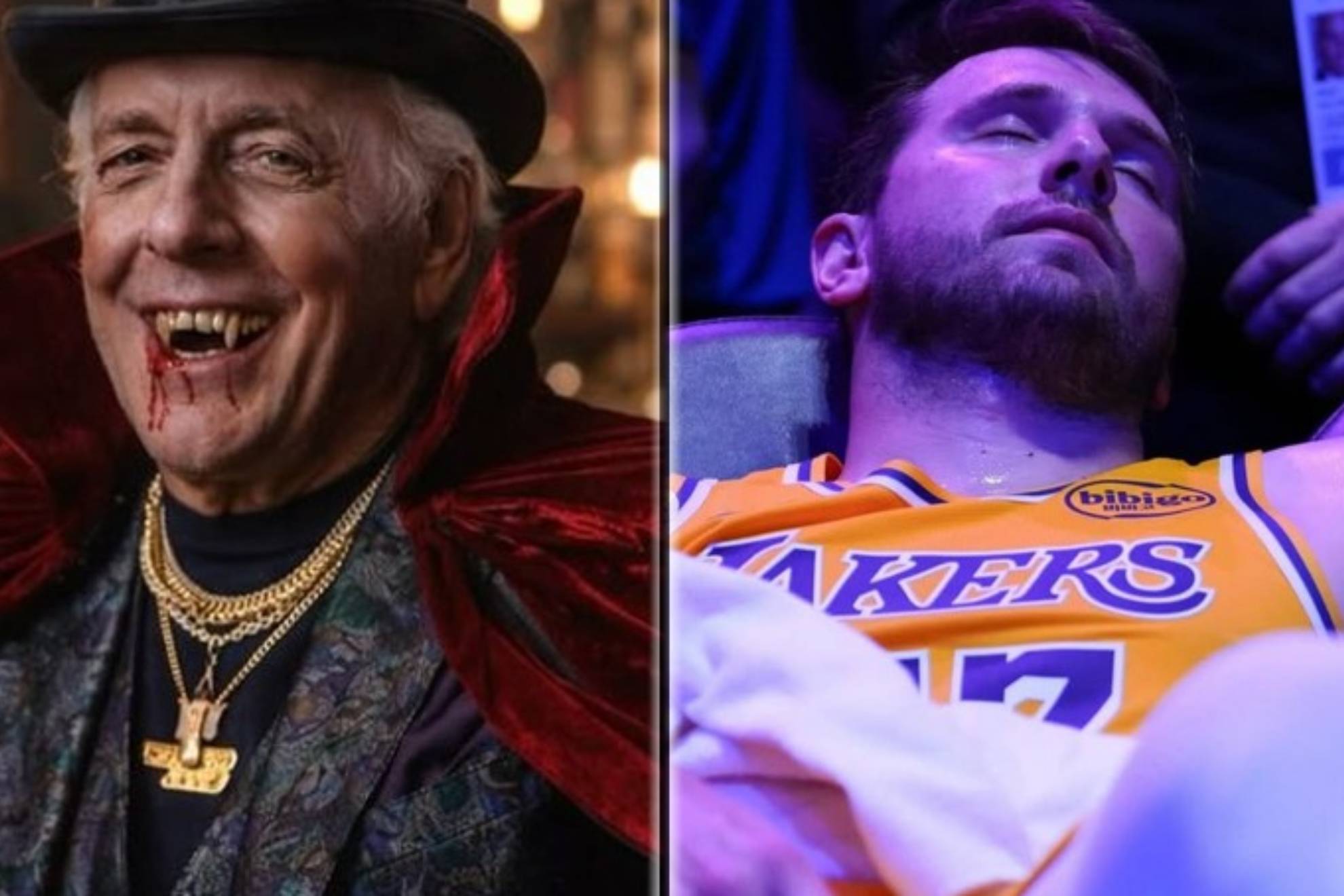 Ric Flair: "Doncic, inyéctate cortisona, aguanta el dolor y juega. Eres un pato cojo y Espero que Jeanie Buss te traspase"