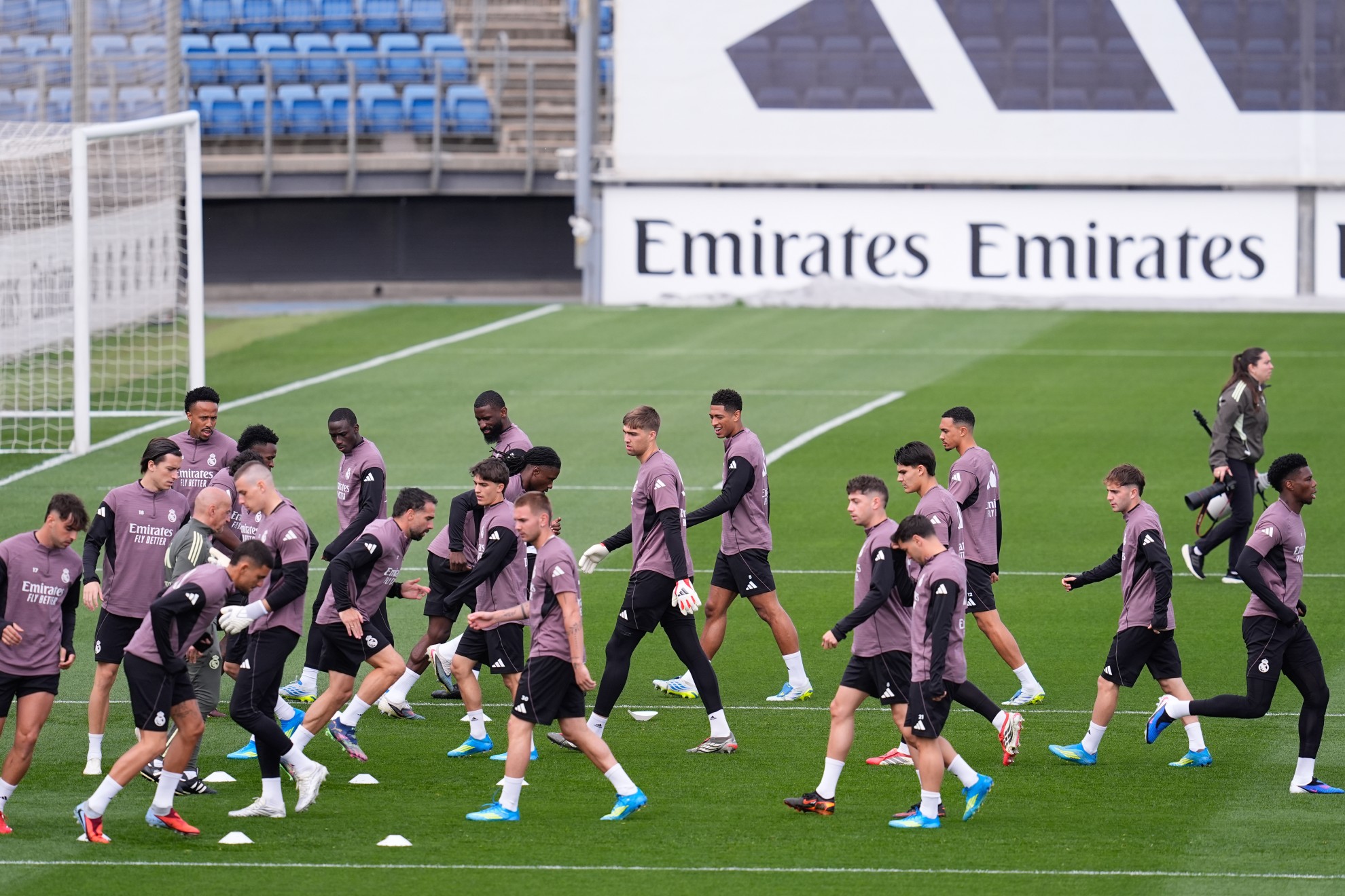 Los jugadores del Real Madrid, en un entrenamiento.