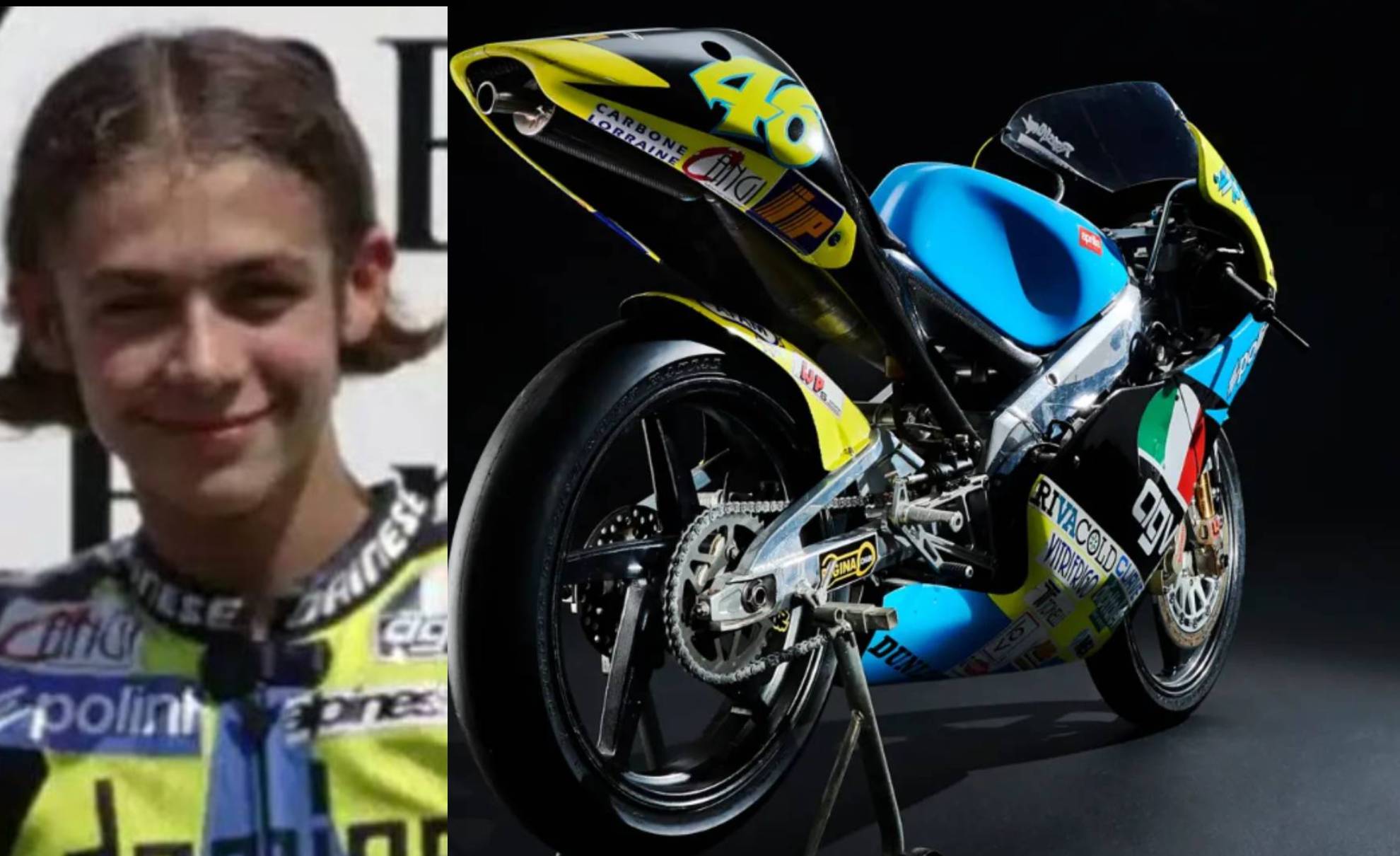 Valentino Rossi tenía 17 años cuando se subió a esta moto por vez primera.