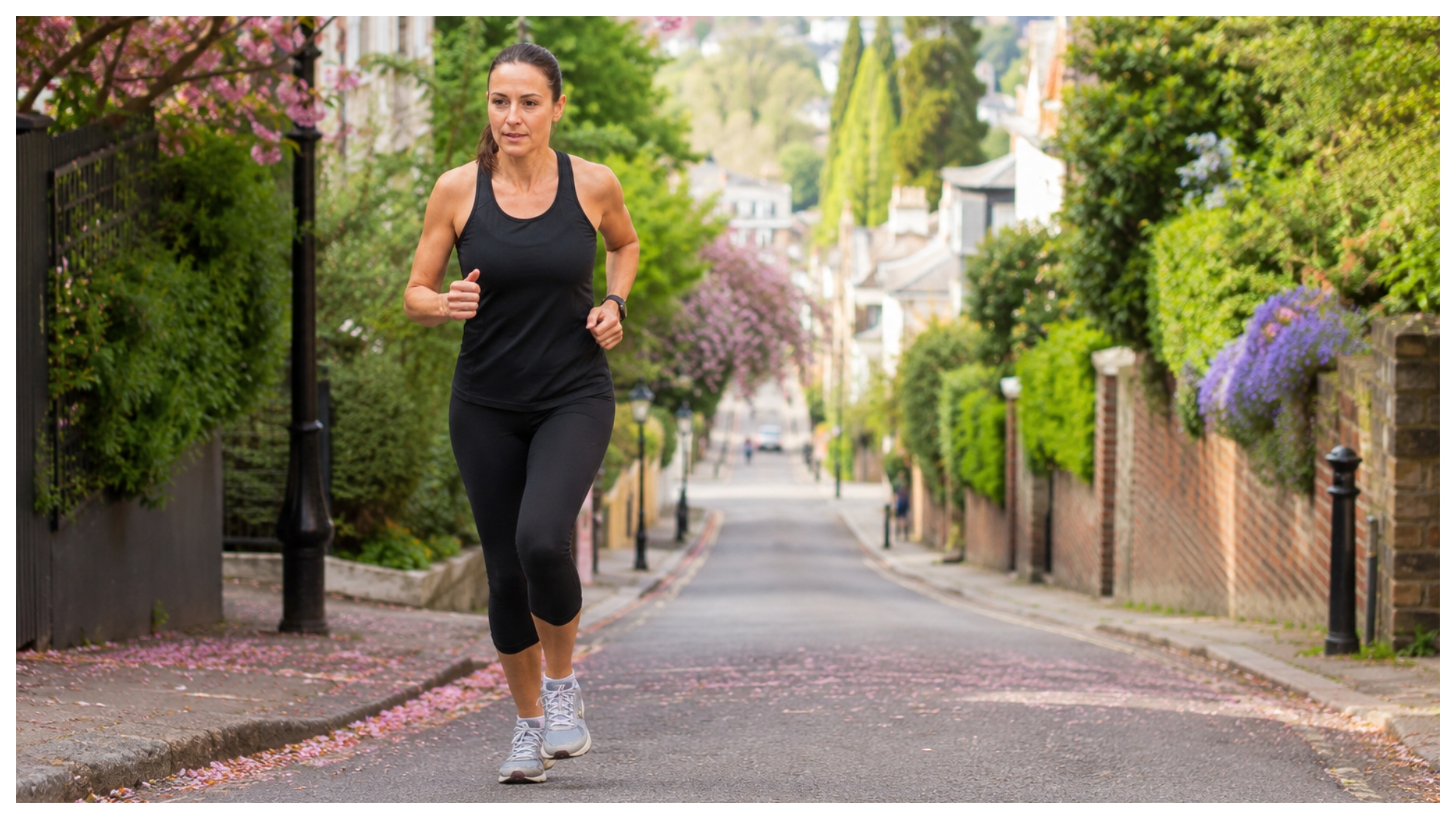 Una corredora entrenando cuestas