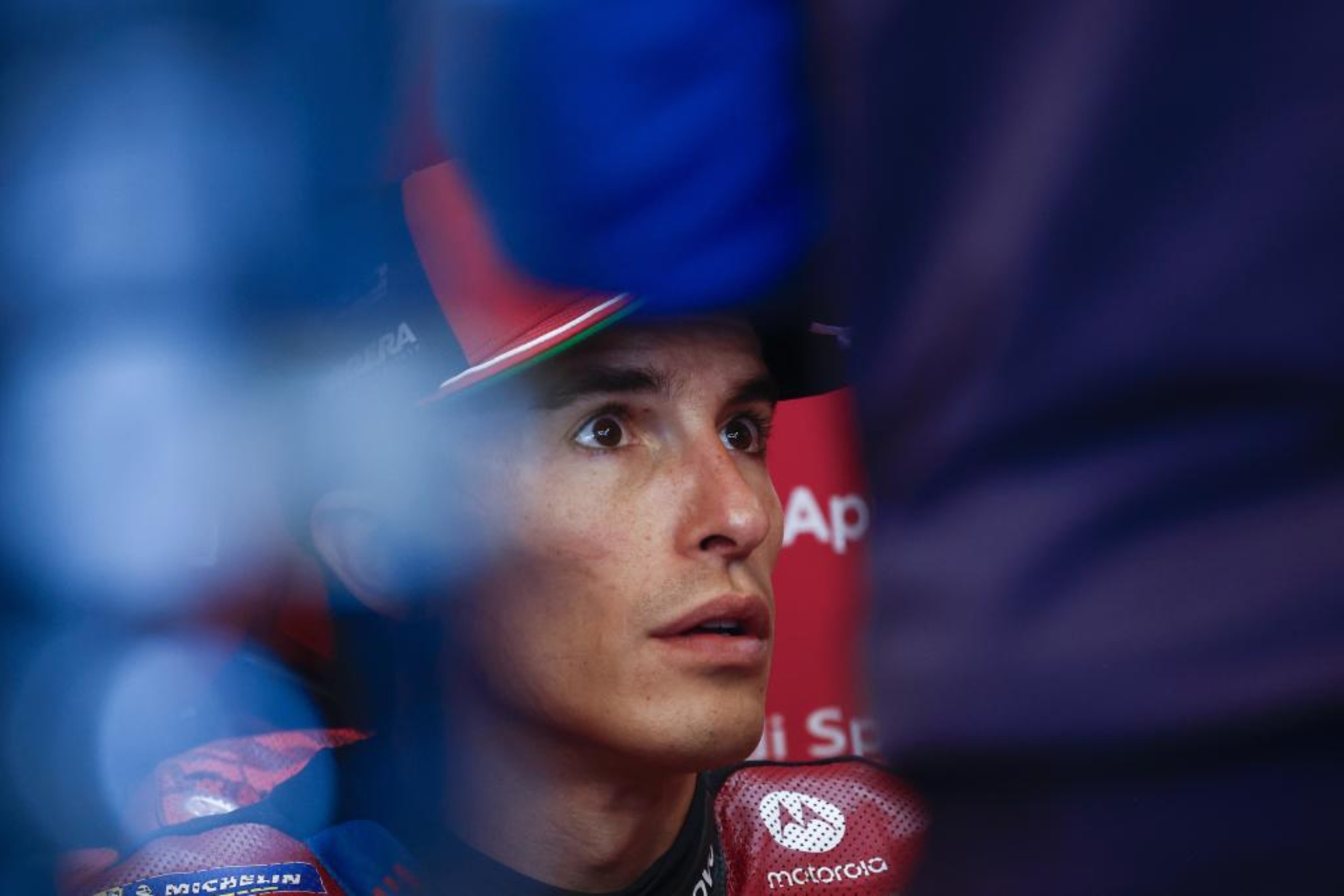 Marc Márquez, hoy en su box en Le Mans.