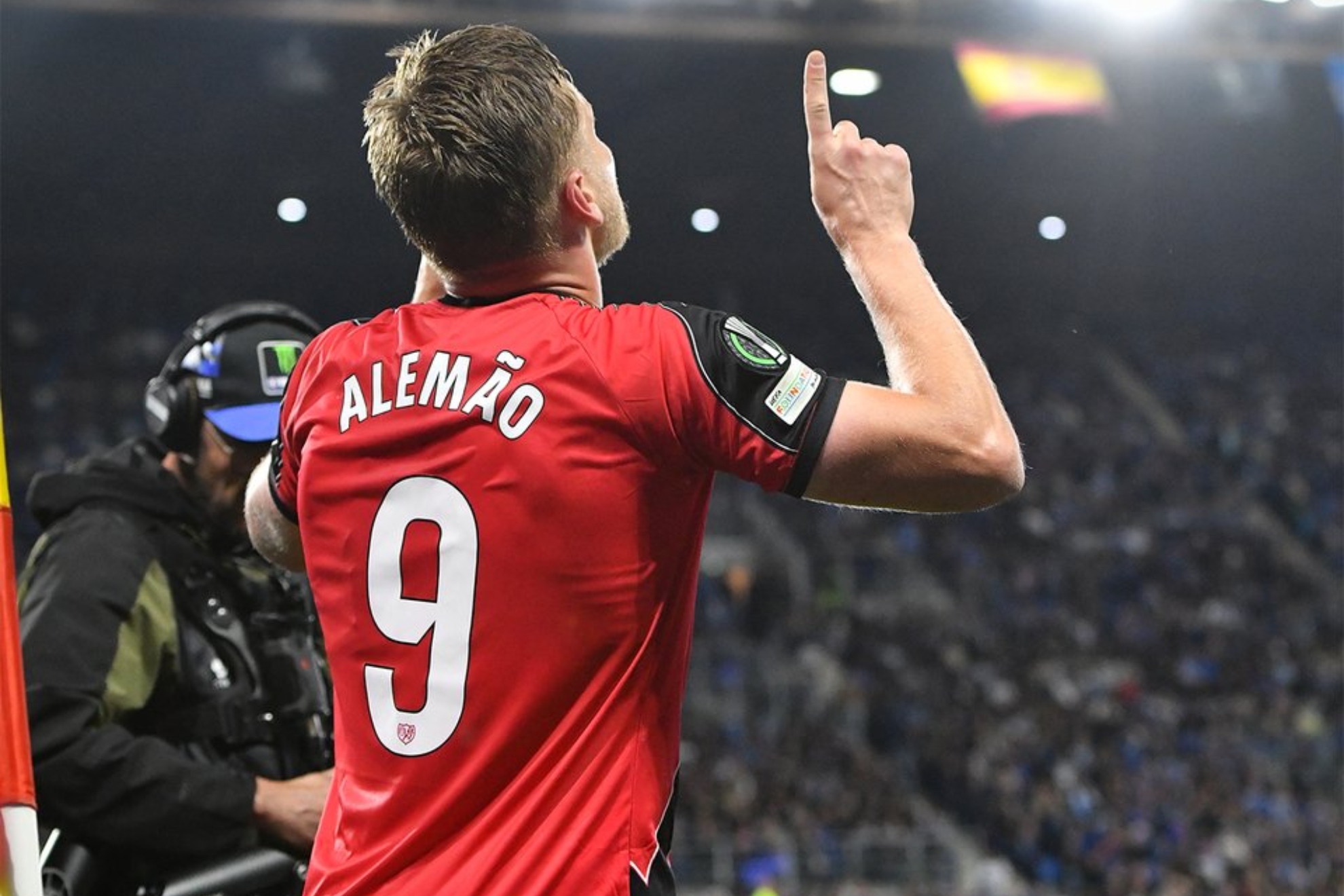 Alemao celebrando su gol en la vuelta ante el Estrasburgo.
