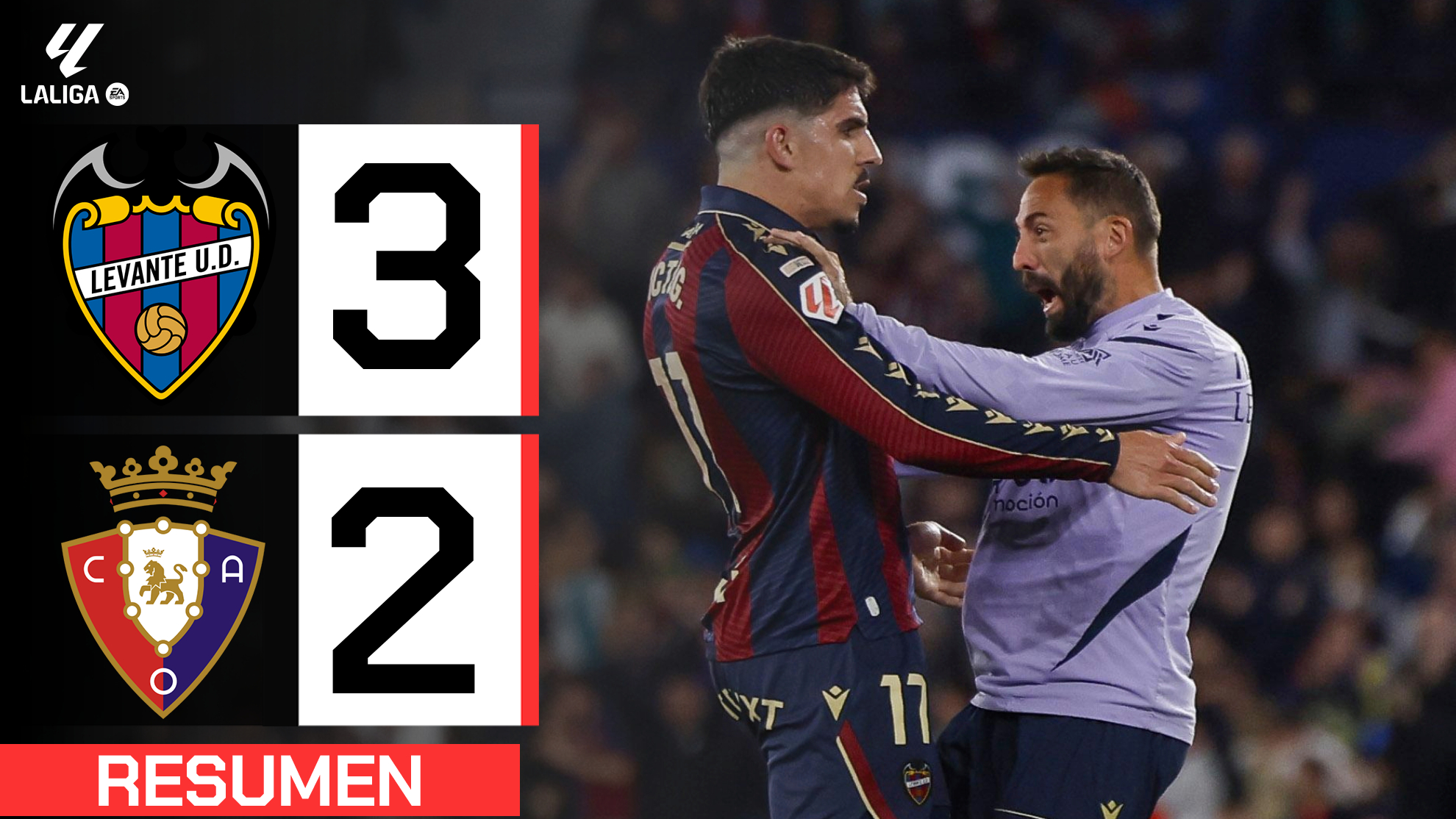 Levante 3-2 Osasuna  Resumen LaLiga