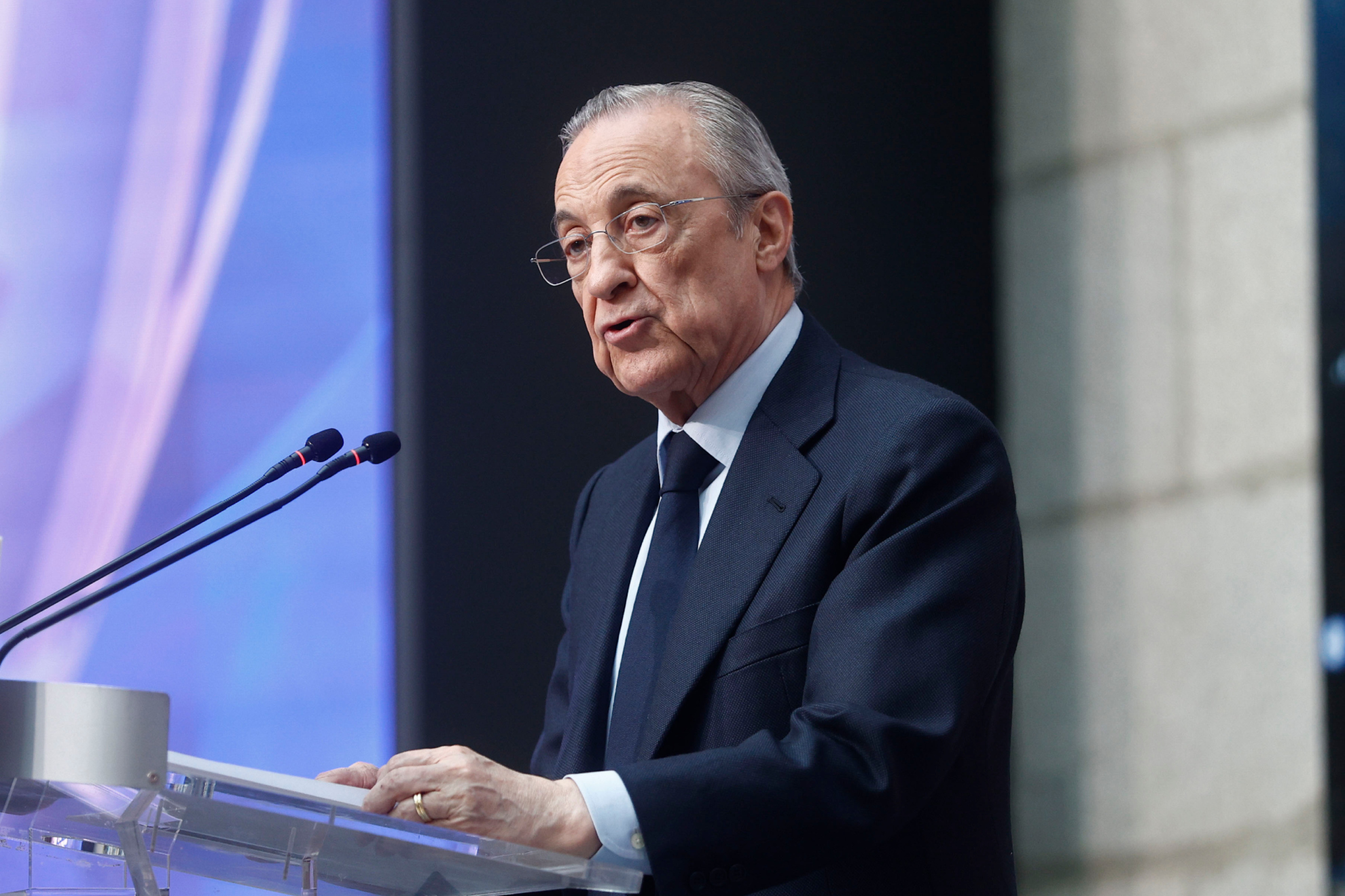 Florentino Pérez en el Palco del Bernabéu