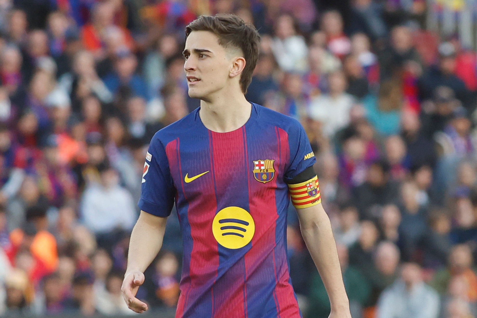 Gavi, durante un partido esta temporada.