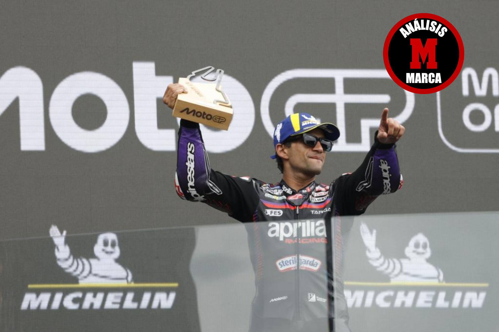 Jorge Martín, en el podio de Le Mans.