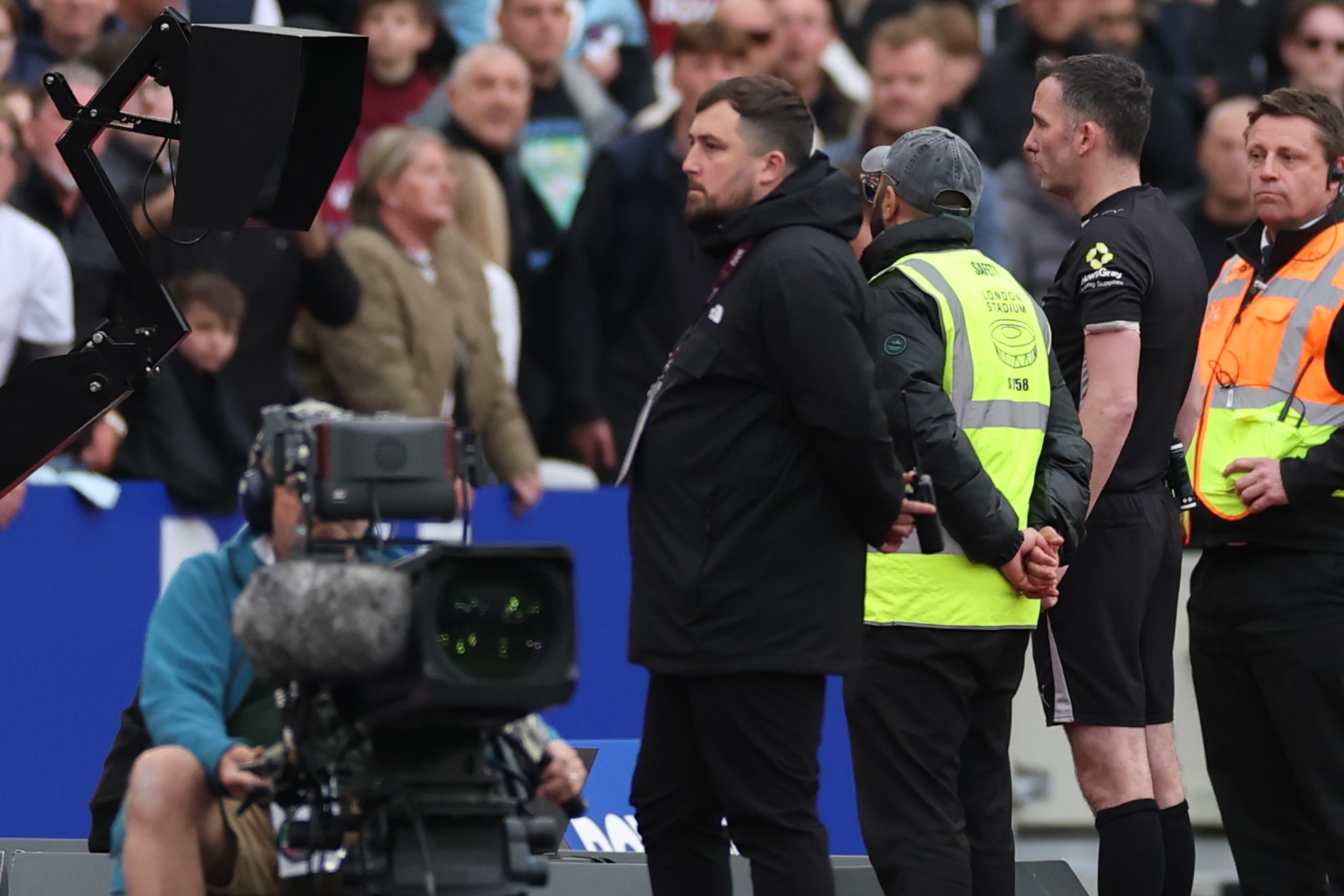 Kavanagh reviews the action on the VAR.