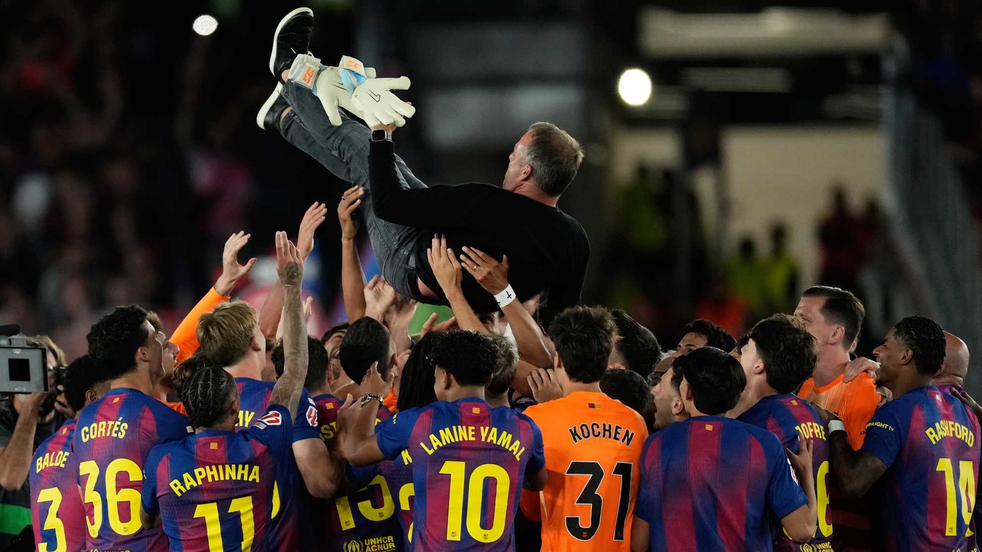 Los culés festejaron el título tras vencer al Real Madrid 2-0.