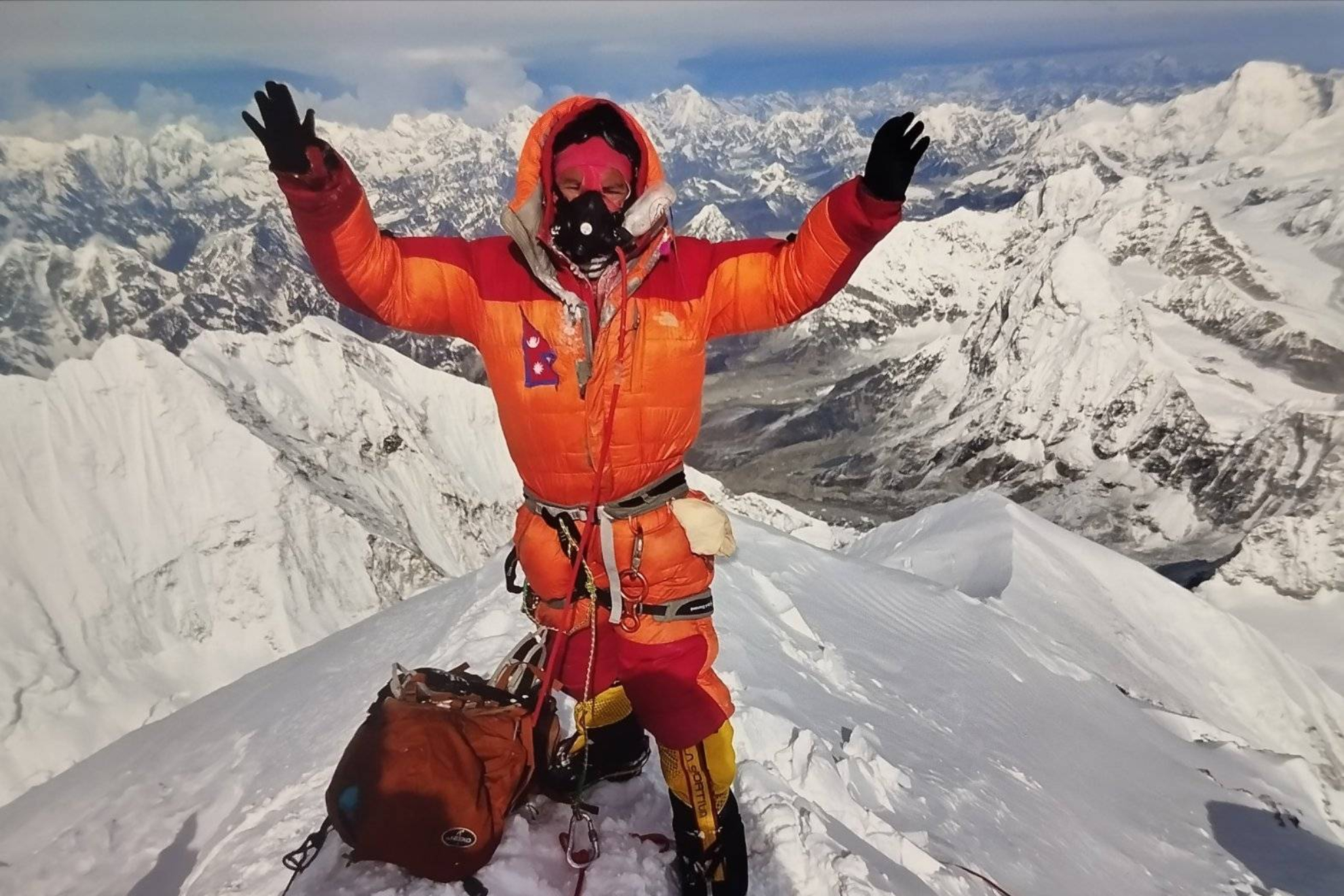 Bijaya Ghimire, en una de sus ascensiones.