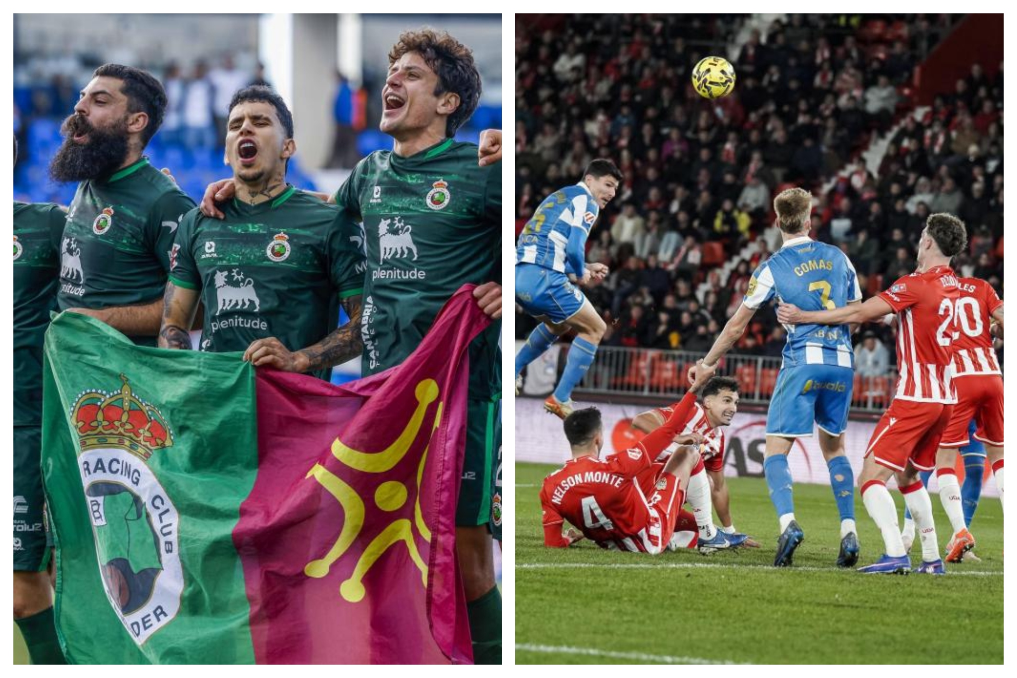 El Racing celebra su triunfo en Butarque, mientras el Dépor ha adelantado al Almería