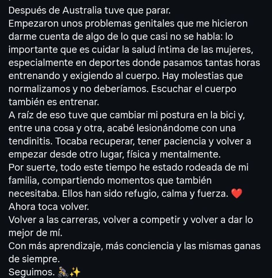 Mensaje de Paula Ostiz en RRSS.