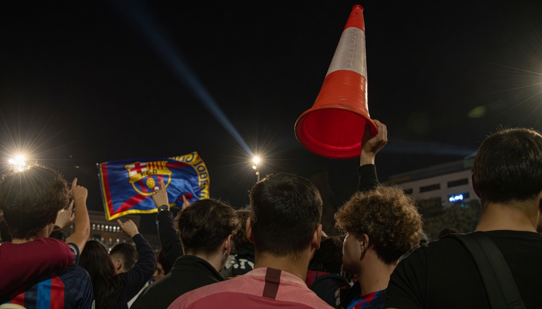 Miles de aficionados del Barcelona se congregaron en la fuente de Canaletas para festejar la Liga número 29 del conjunto azulgrana.
