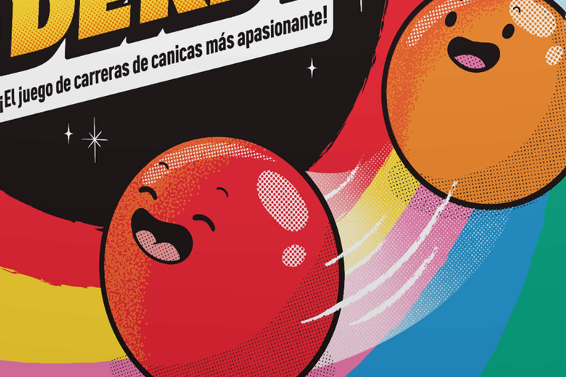 Portada de Whirly Derby, un juego de canicas muy especial.