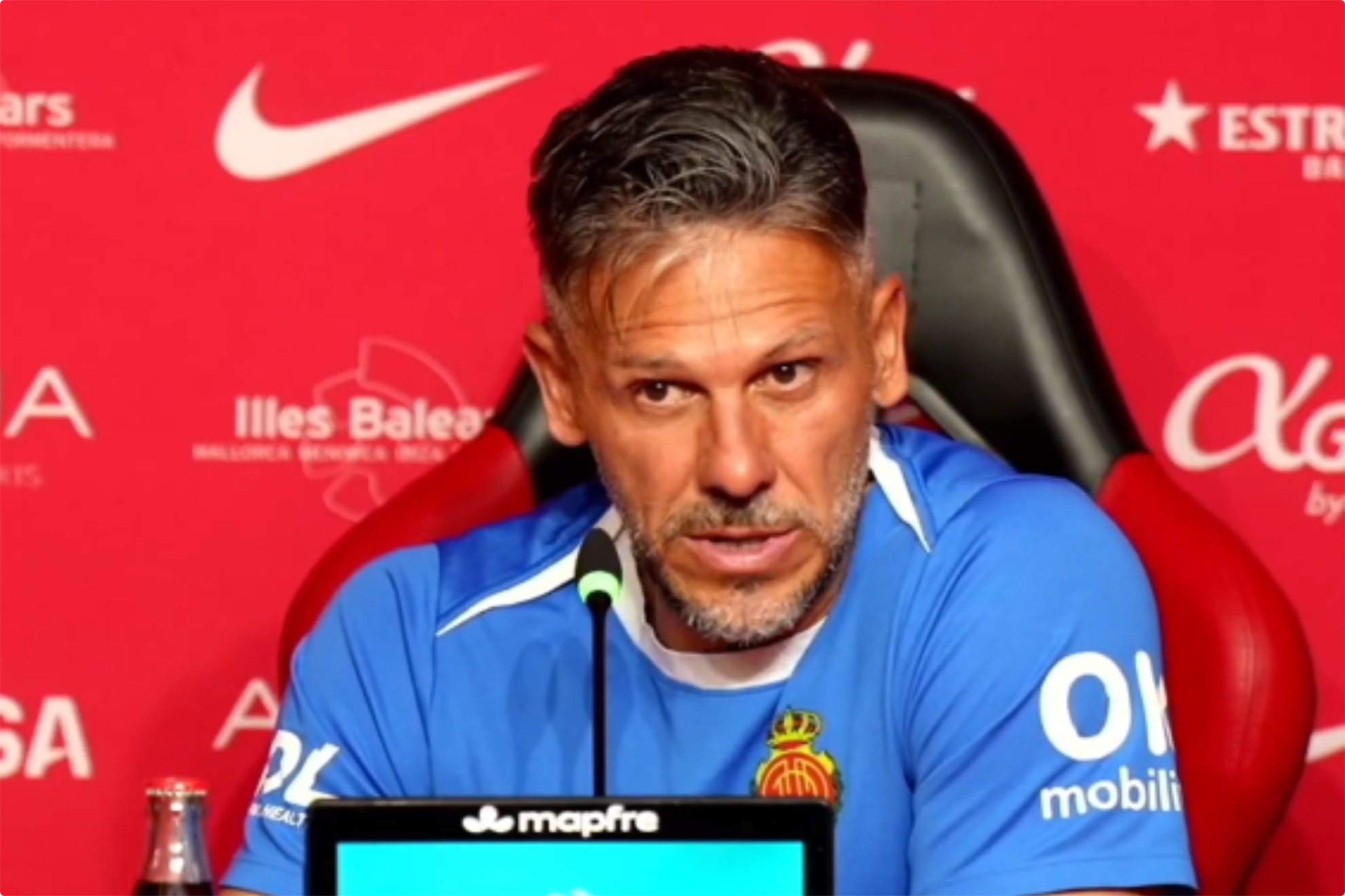 Demichelis, en rueda de prensa.