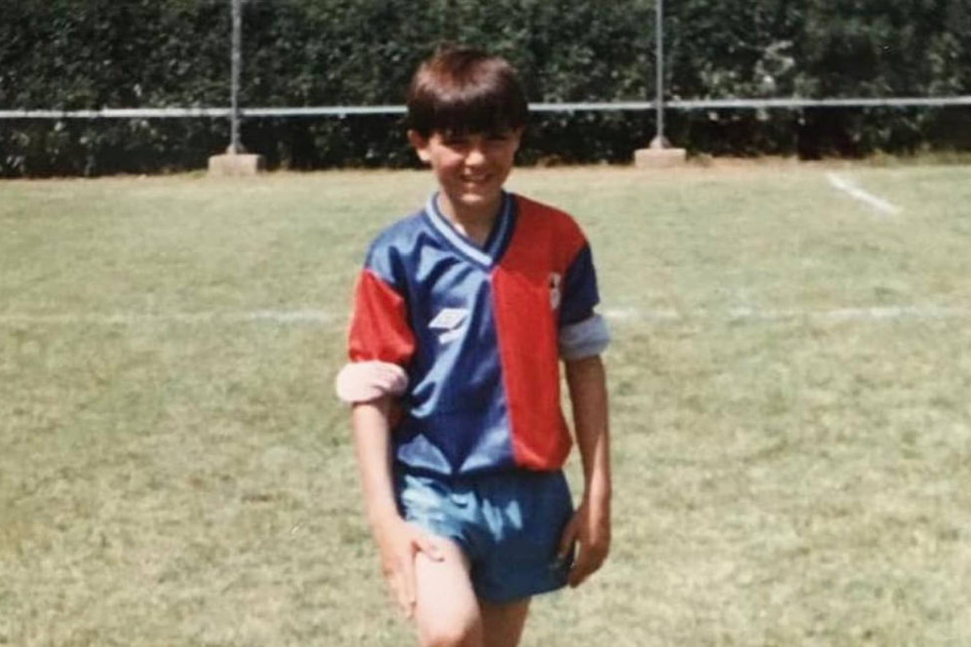 David Villa con las inferiores del Langreo