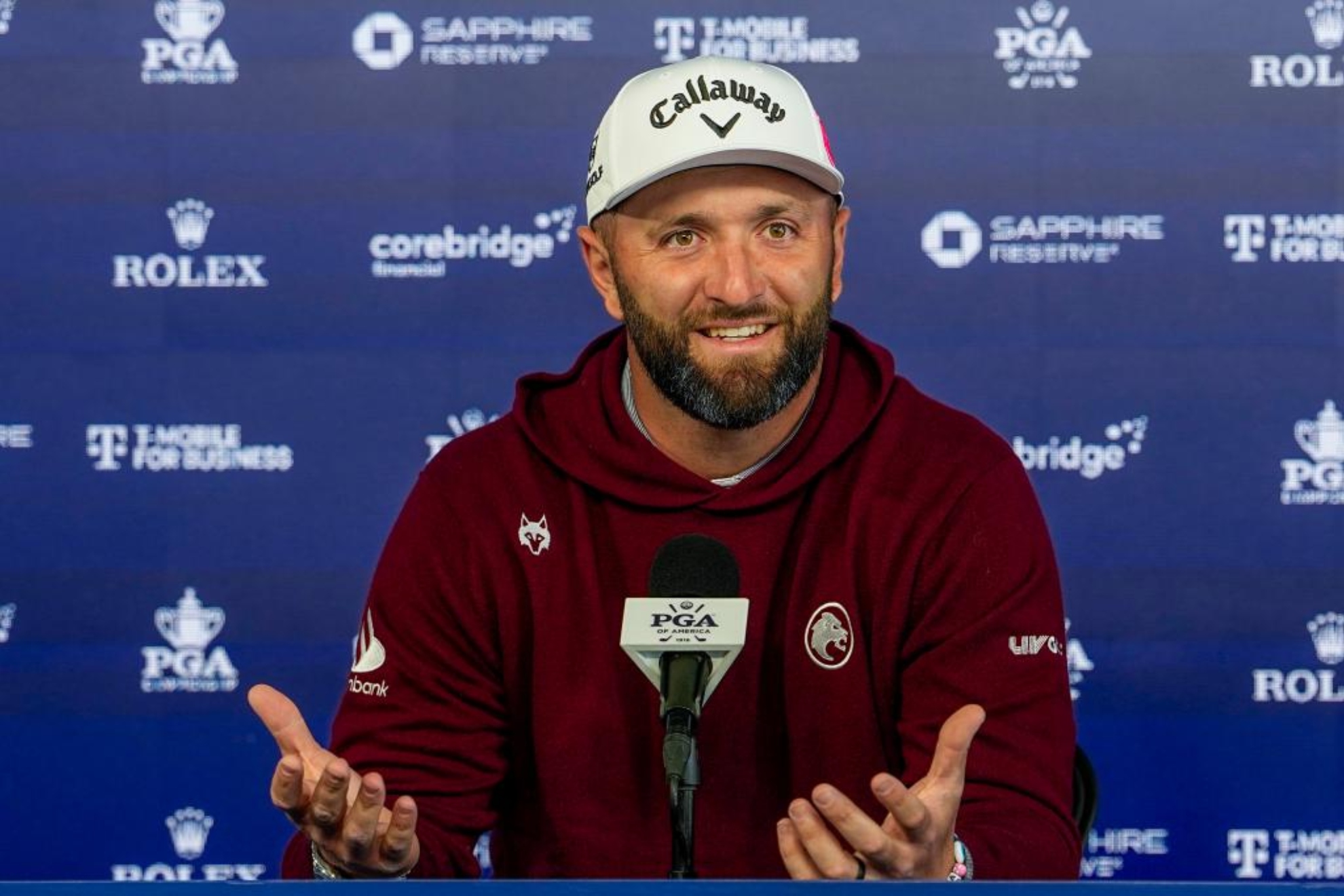 Jon Rahm (31) en la rueda de prensa