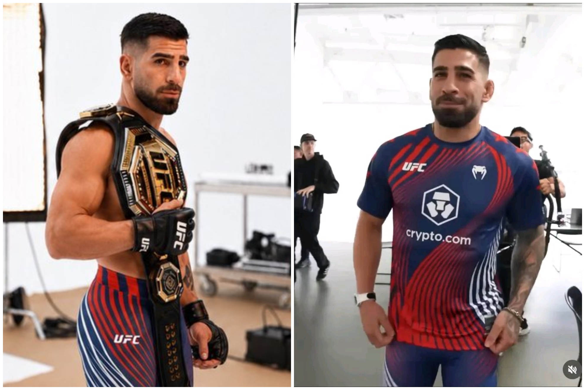 Ilia Topuria posa con la ropa personalizada de Venum para UFC Casa Blanca.