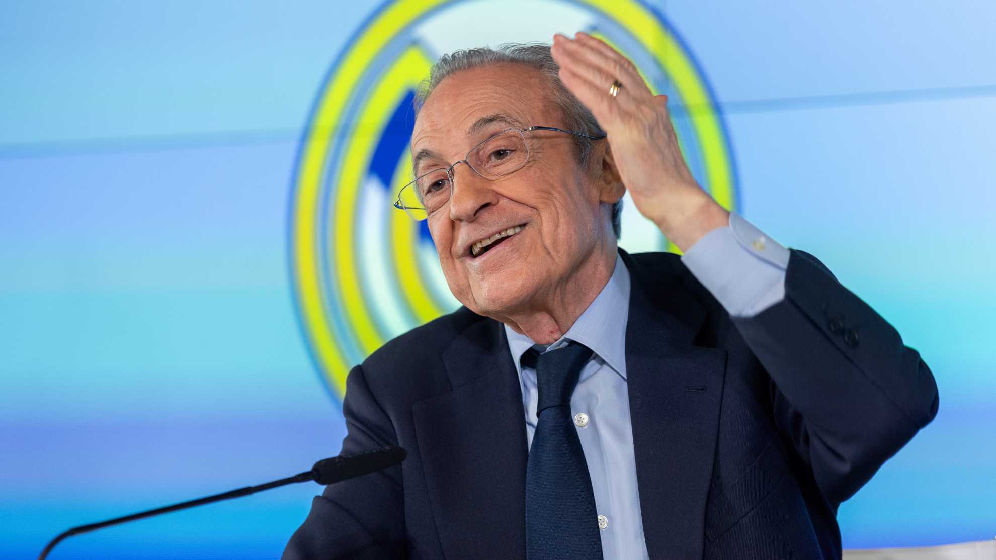 Florentino Pérez, durante la rueda de prensa.