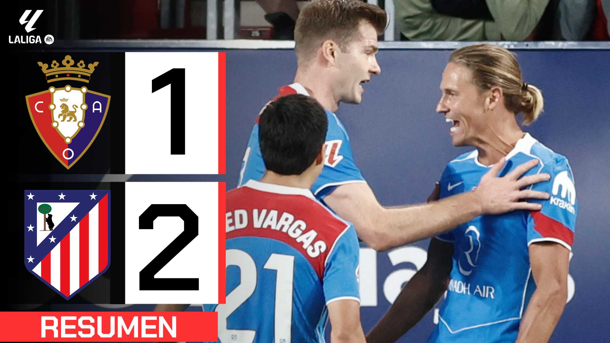 Osasuna 1-2 Atlético.