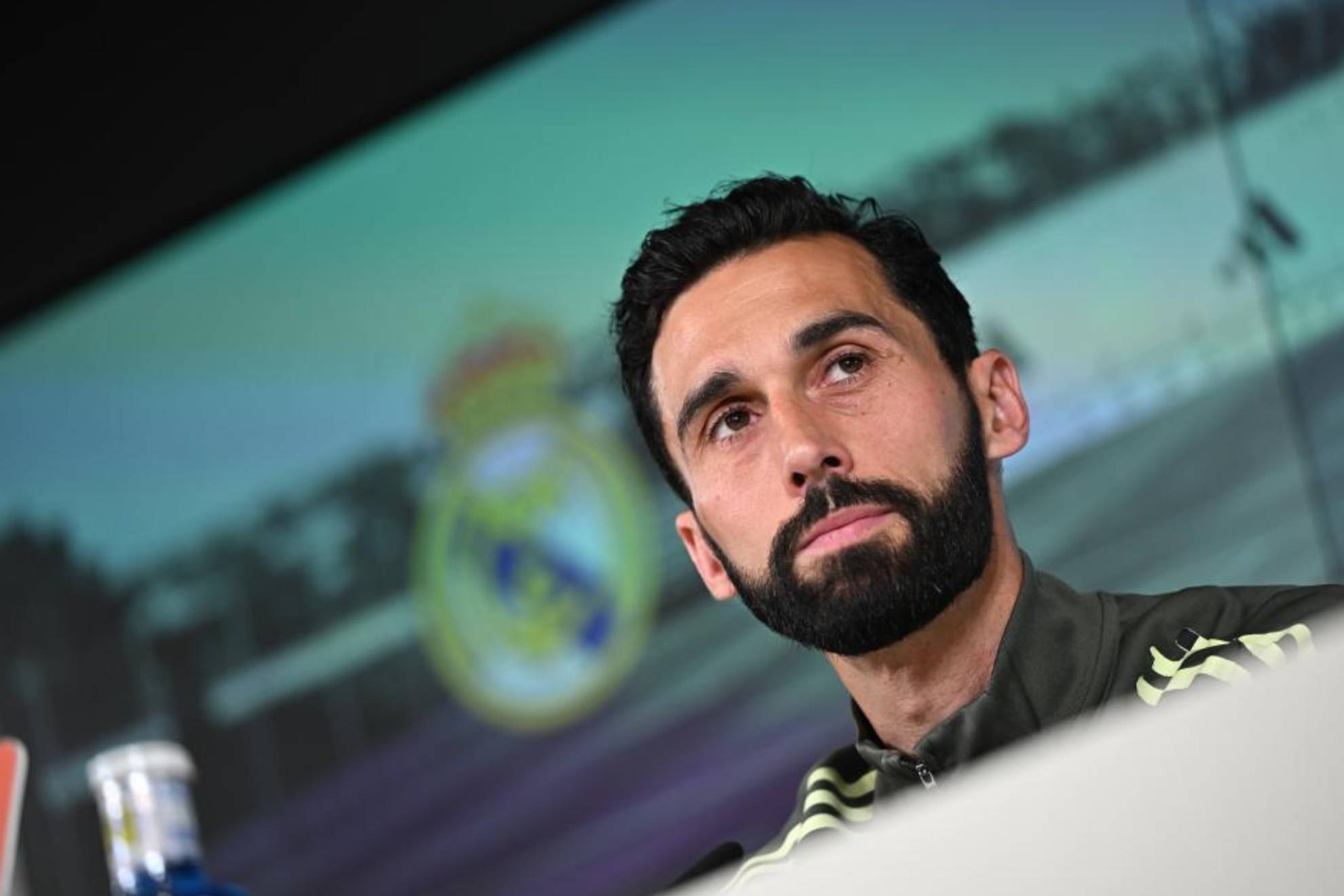 Arbeloa, en la sala de prensa de Valdebebas.
