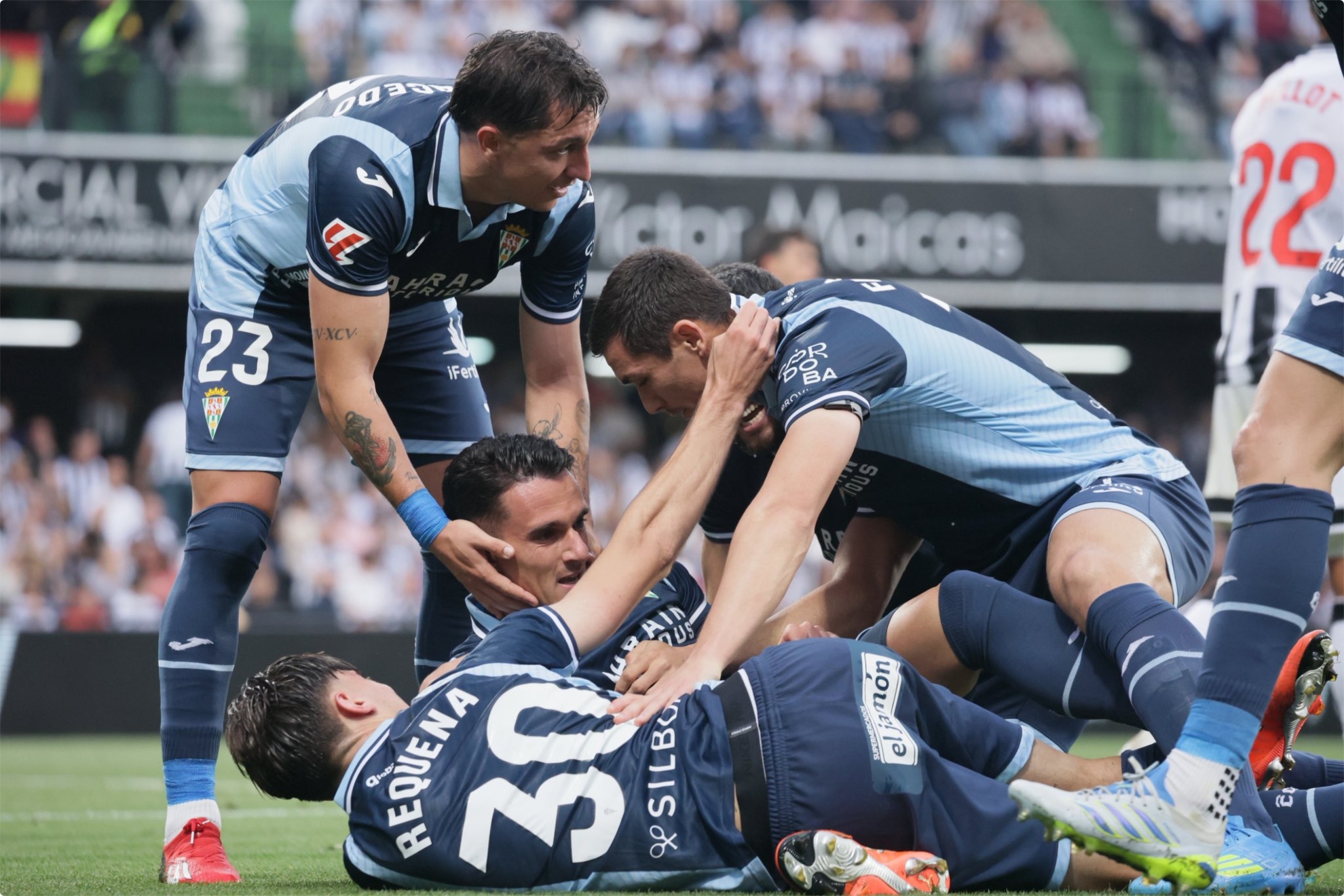 El Córdoba, celebrando un gol contra el Castellón.